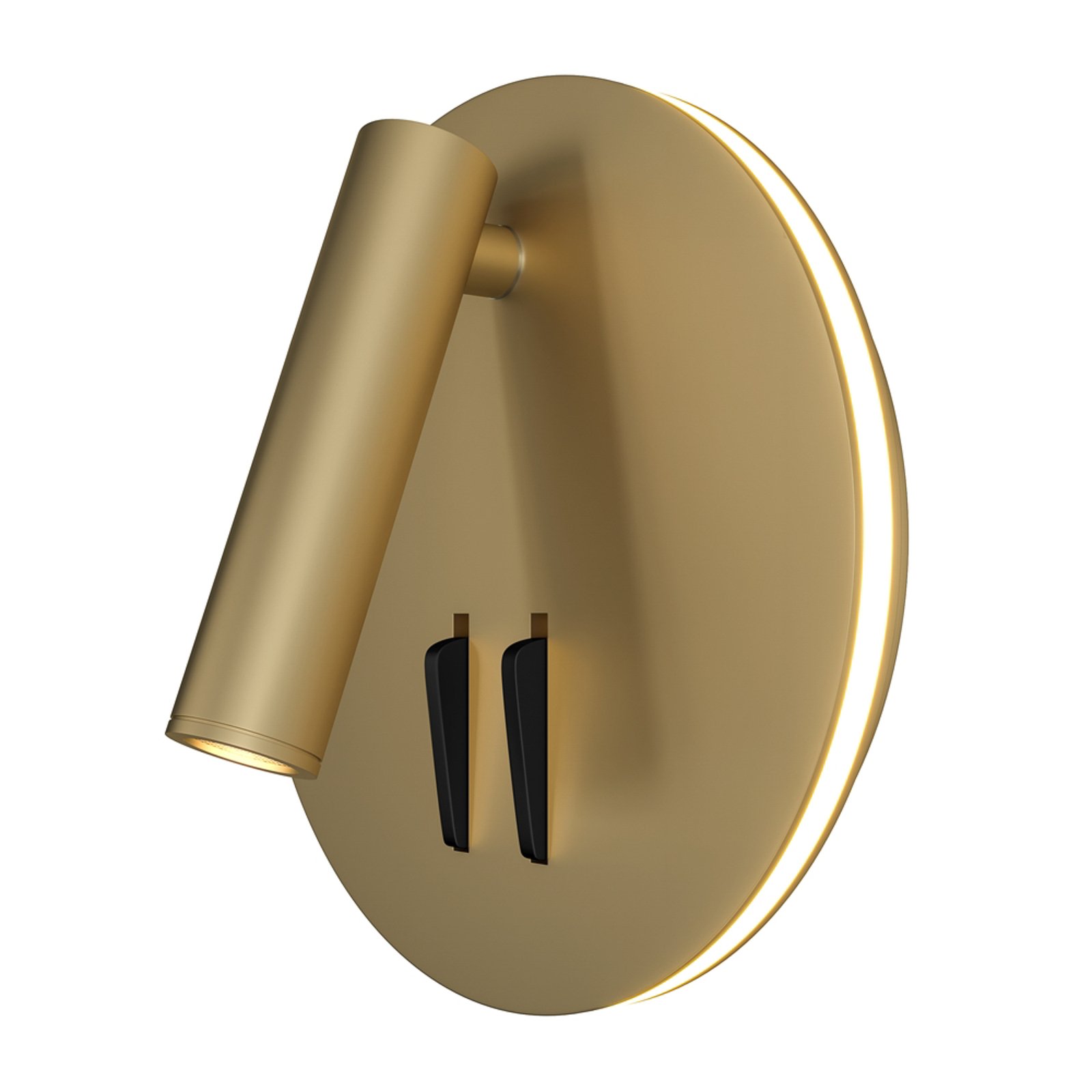 Maytoni LED wall light Ios 176, gold-coloured, round, aluminium