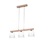 Candeeiro suspenso Kolarz Chalet, branco/cinzento veado, comprimento 88 cm