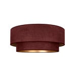 Plafonnier bohème, rouge foncé/doré, Ø 60 cm, tissu, E27 - Duolla