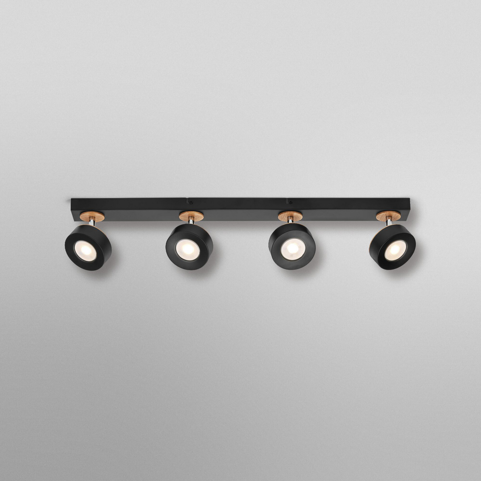 Faretto da soffitto LED OSRAM PLUTO, nero, 4 faretti, 3.000 K