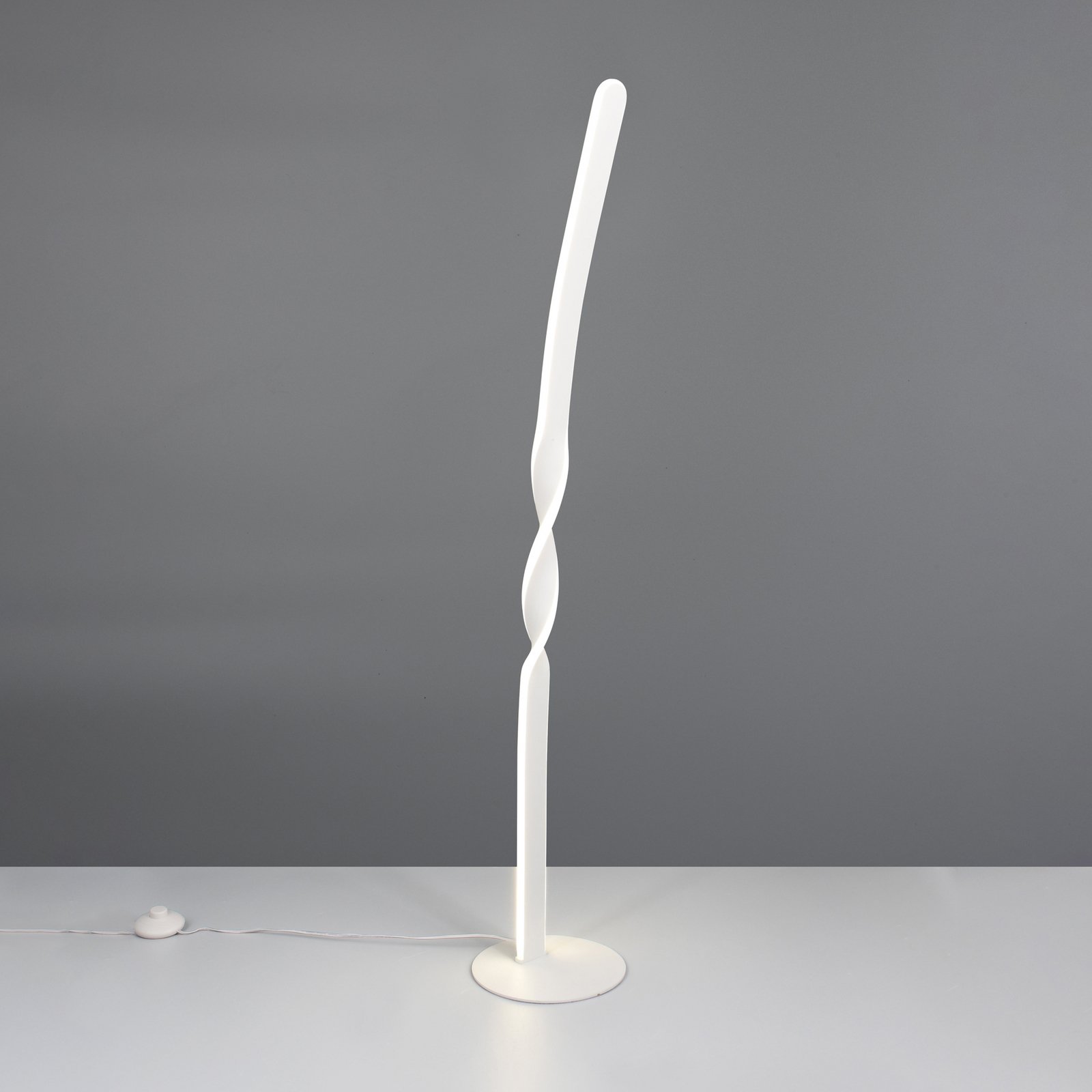 LED podna lampa Ginko, mat bijela, metalna, visina 110 cm