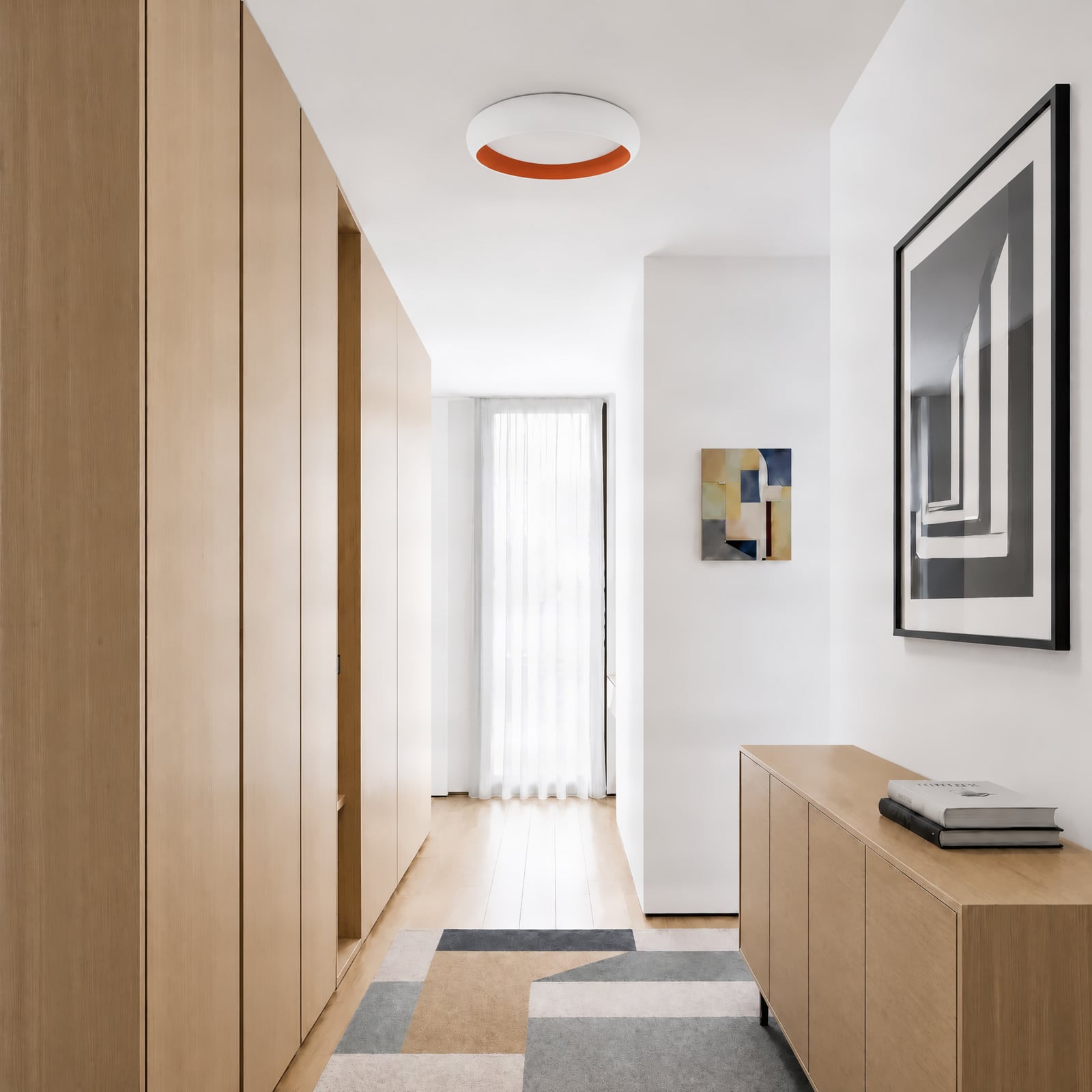 Plafonieră LED Serava, alb/portocaliu, Ø 60 cm, dimabilă - Lindby Plafonieră LED Serava, alb/portocaliu, Ø 60 cm, dimabilă - Lindby
