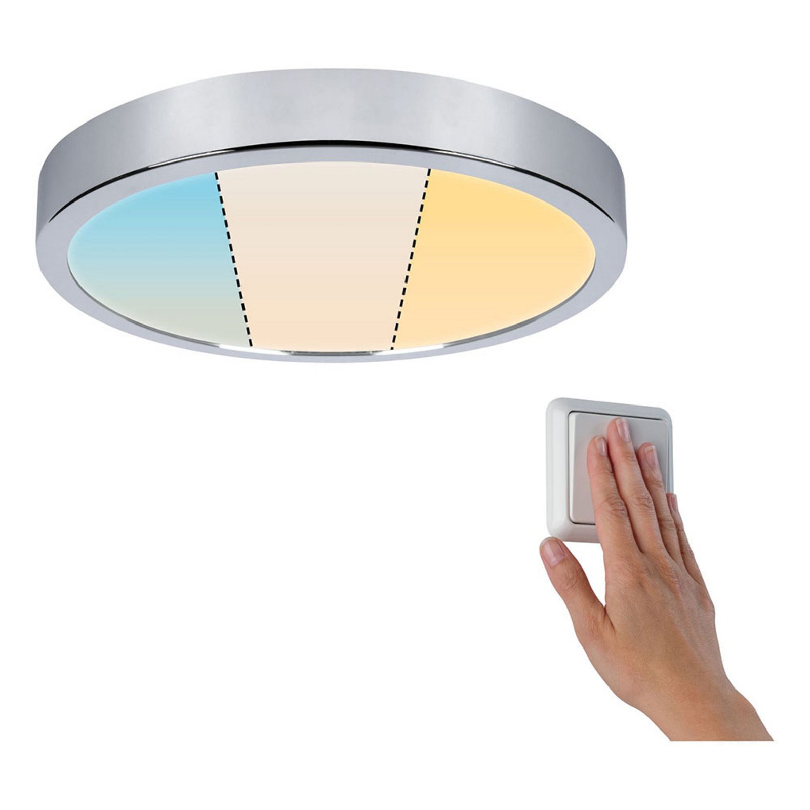 Paulmann Aviar plafonieră LED WhiteSwitch Ø 30cm - Baie - modern - crom - Plastic