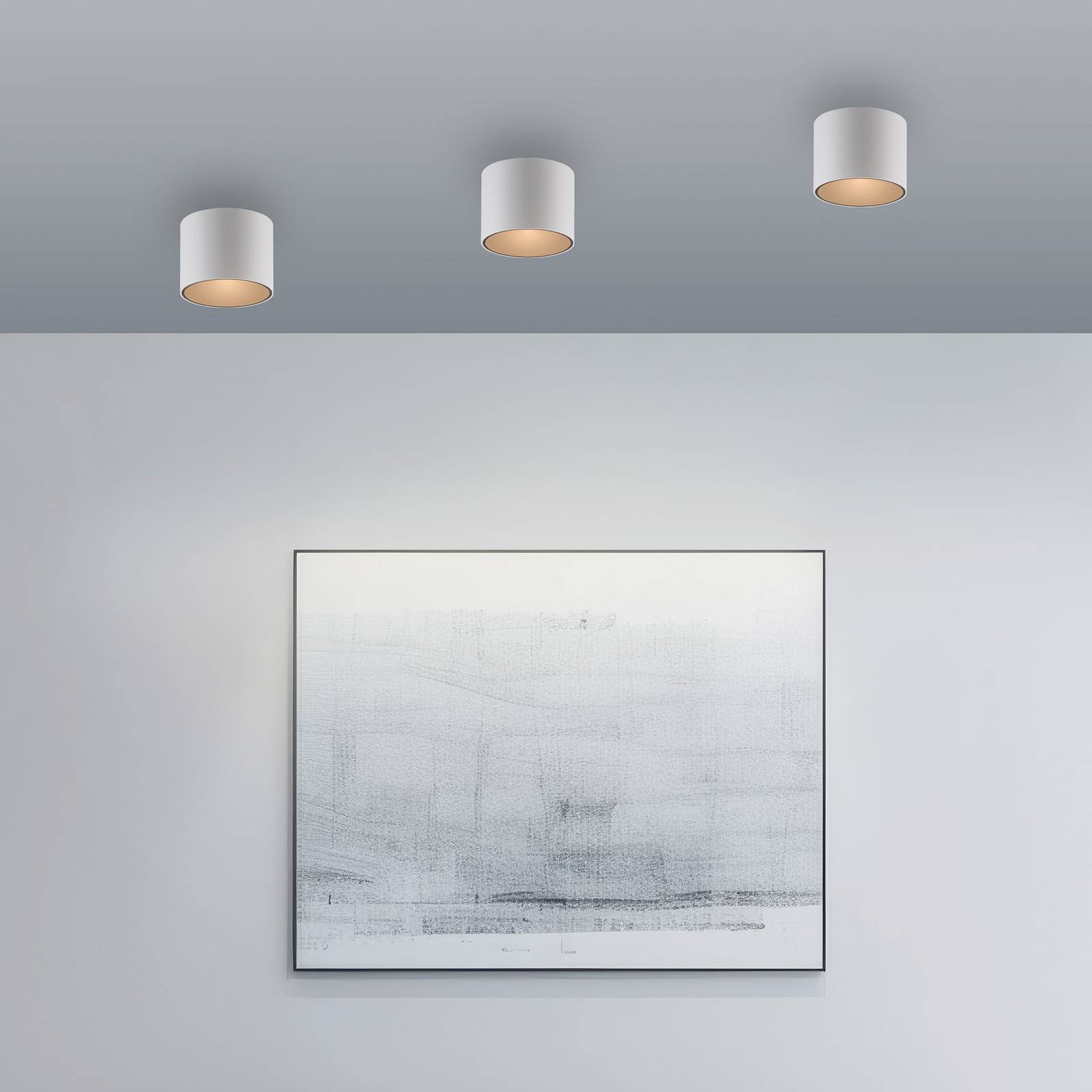 PURE lampa sufitowa LED do łazienki Point, biała, Ø 18 cm, metal, IP44