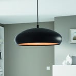 Mogano pendant light with metal shade, black