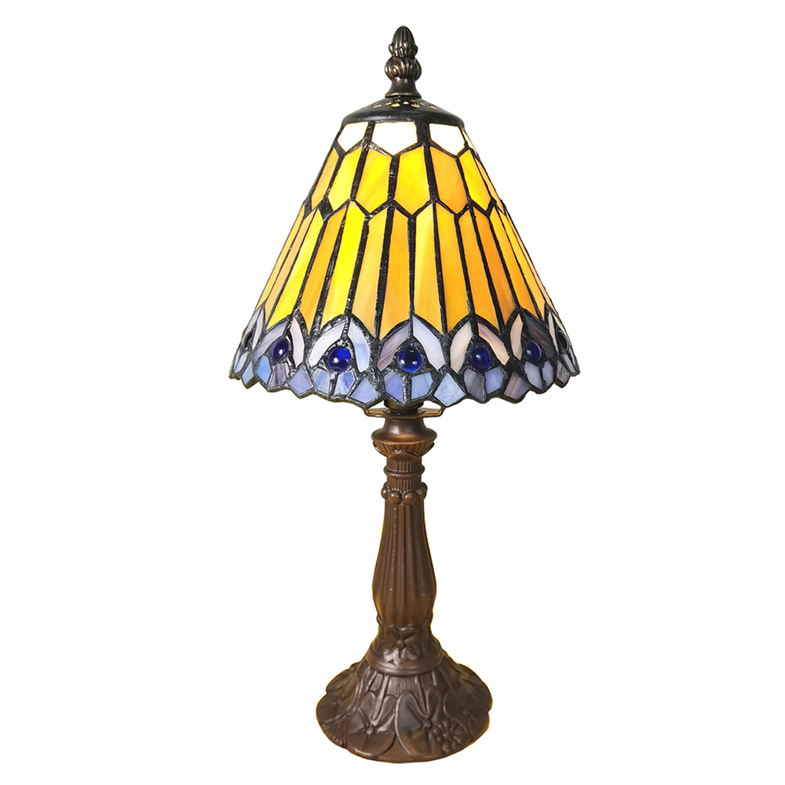 Tafellamp 5LL-6110 in Tiffany stijl, bruin