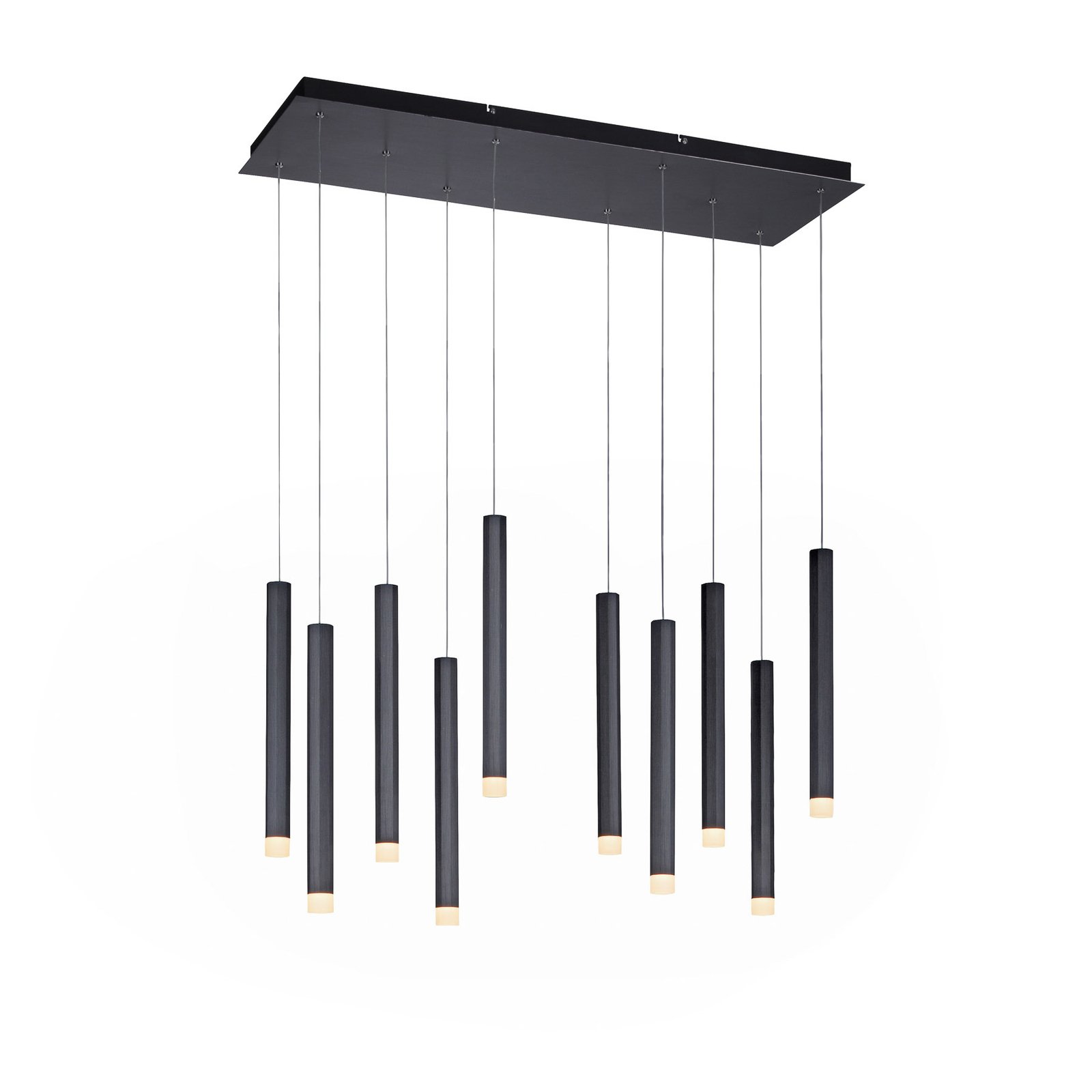 LED hanglamp Bruno, 10-lamps, zwart