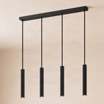 Lindby hanglamp Kardis, 4-lamps, antraciet, lengte 70 cm