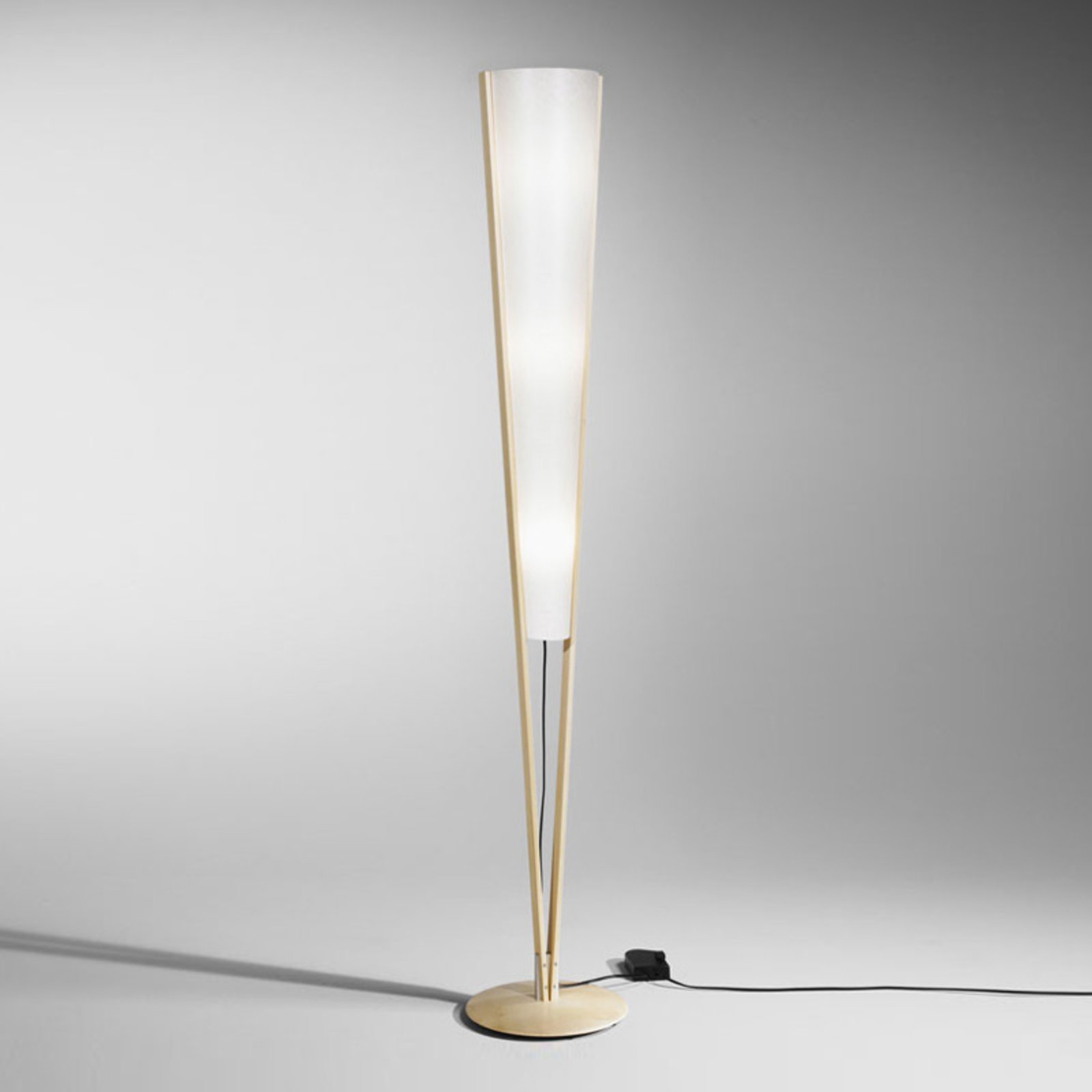 Domus Seba floor lamp with foot dimmer, beech, for Living / Dining Room, beech wood, Lunopal, E14, 35 W, energy efficiency: A++, H: 168 cm