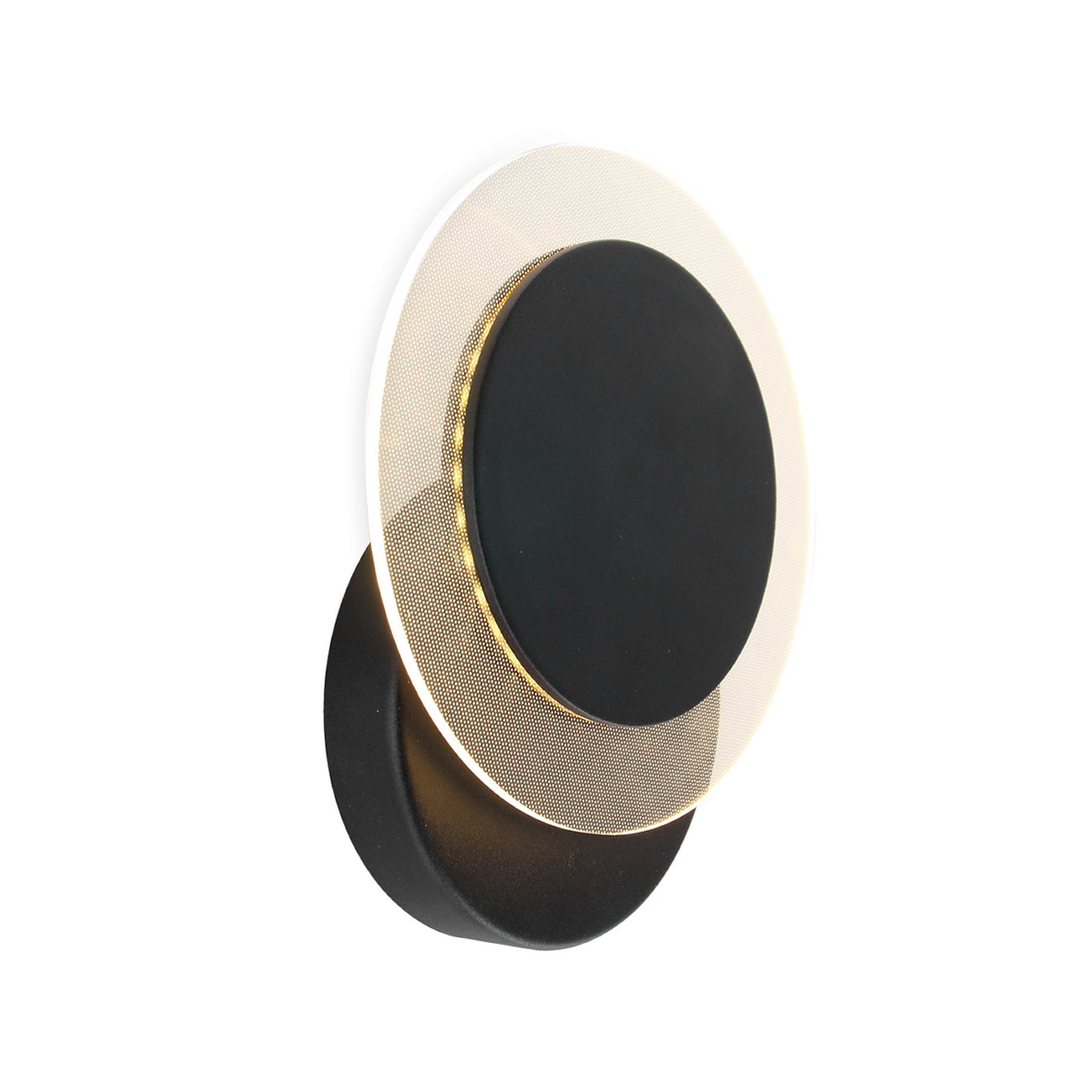 Aplique de pared LED Lido, negro, metal, 2700 K