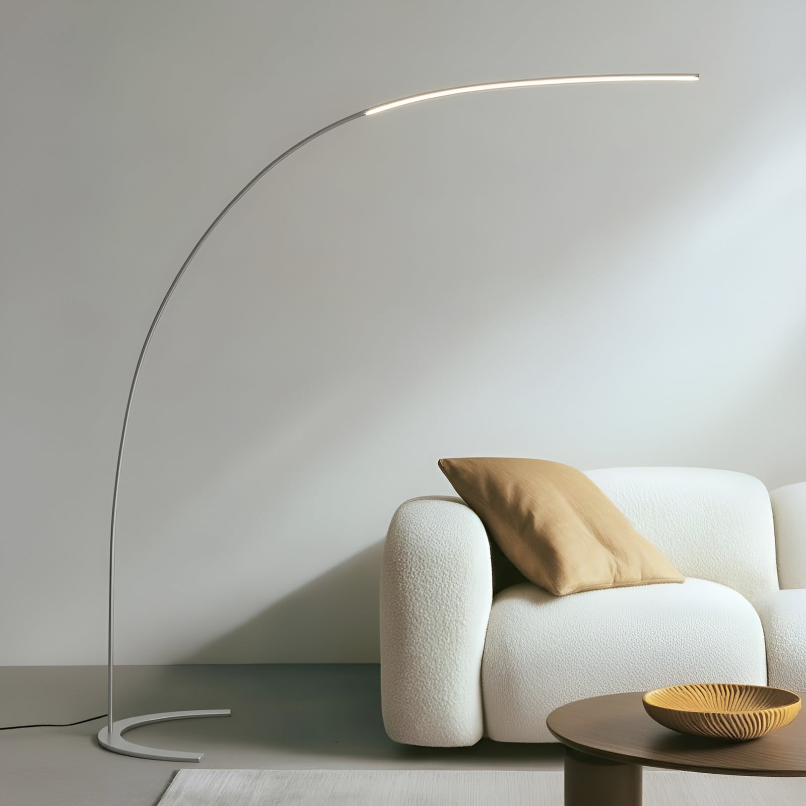 Lindby Lampadar LED Danua argint metal înălțime 200cm - Camera de zi / sufragerie - Modern