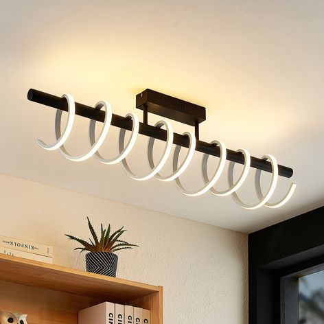 Lucande Kimri LED-Deckenleuchte, Spiralform 100 cm