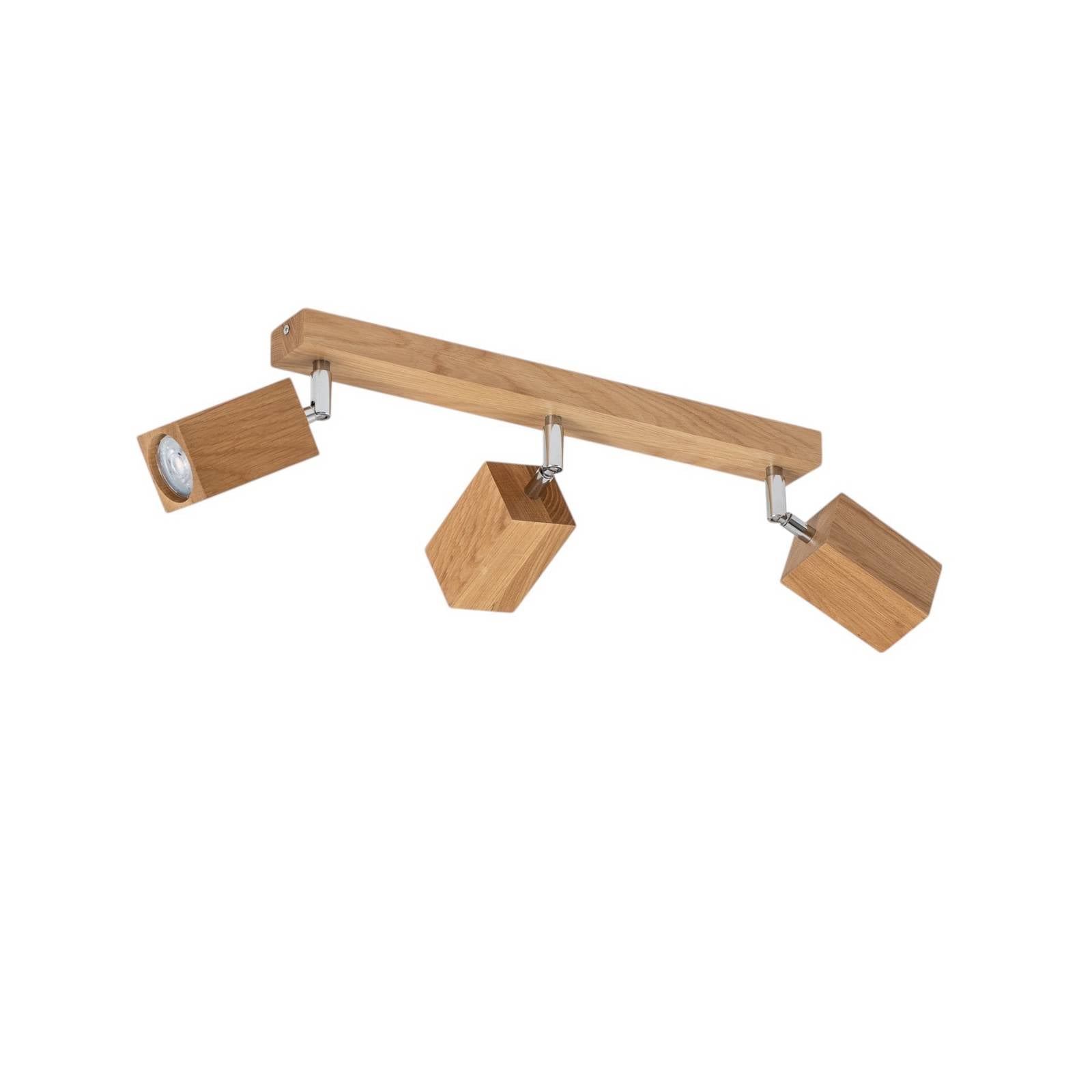 Envostar Peach Puff Deckenspot Holz Quader 3-flg.