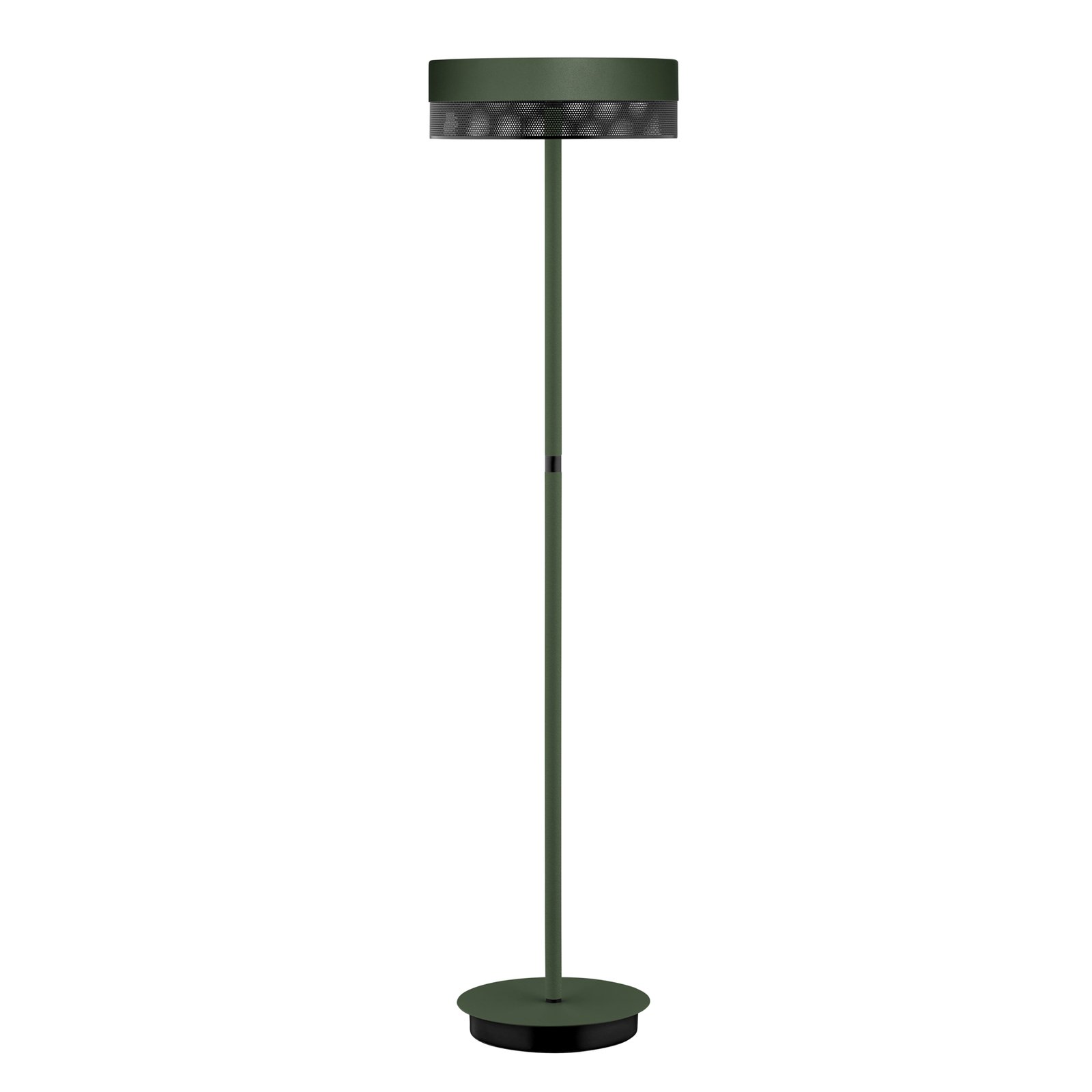 Mesh LED floor lamp with a dimmer, fir green
