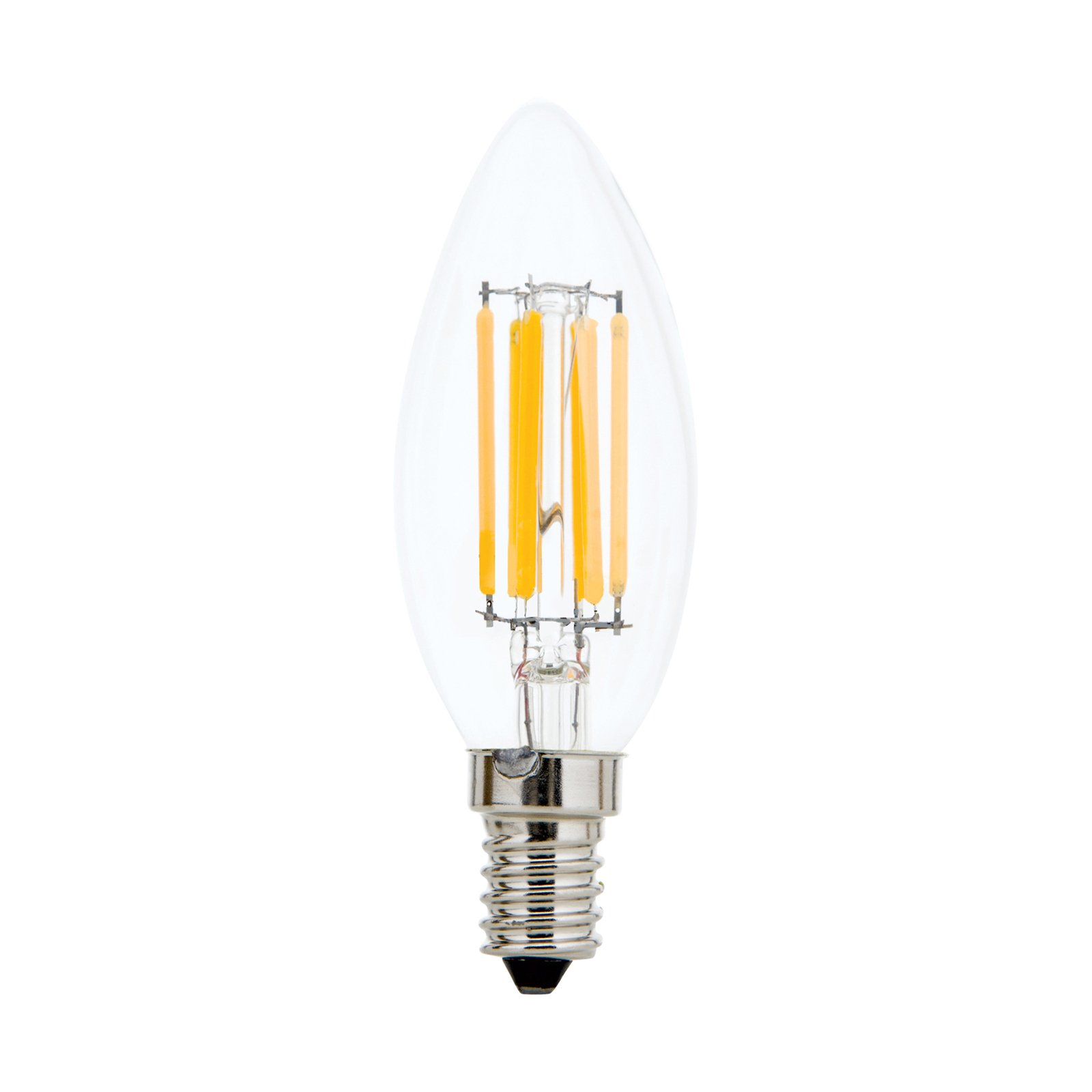 LED крушка за свещ E14 5W с прозрачна нишка 827 с възможност за димиране
