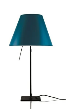 Costanza Lampe de Table avec Variateur Noir/Bleu Pétrole - Luceplan