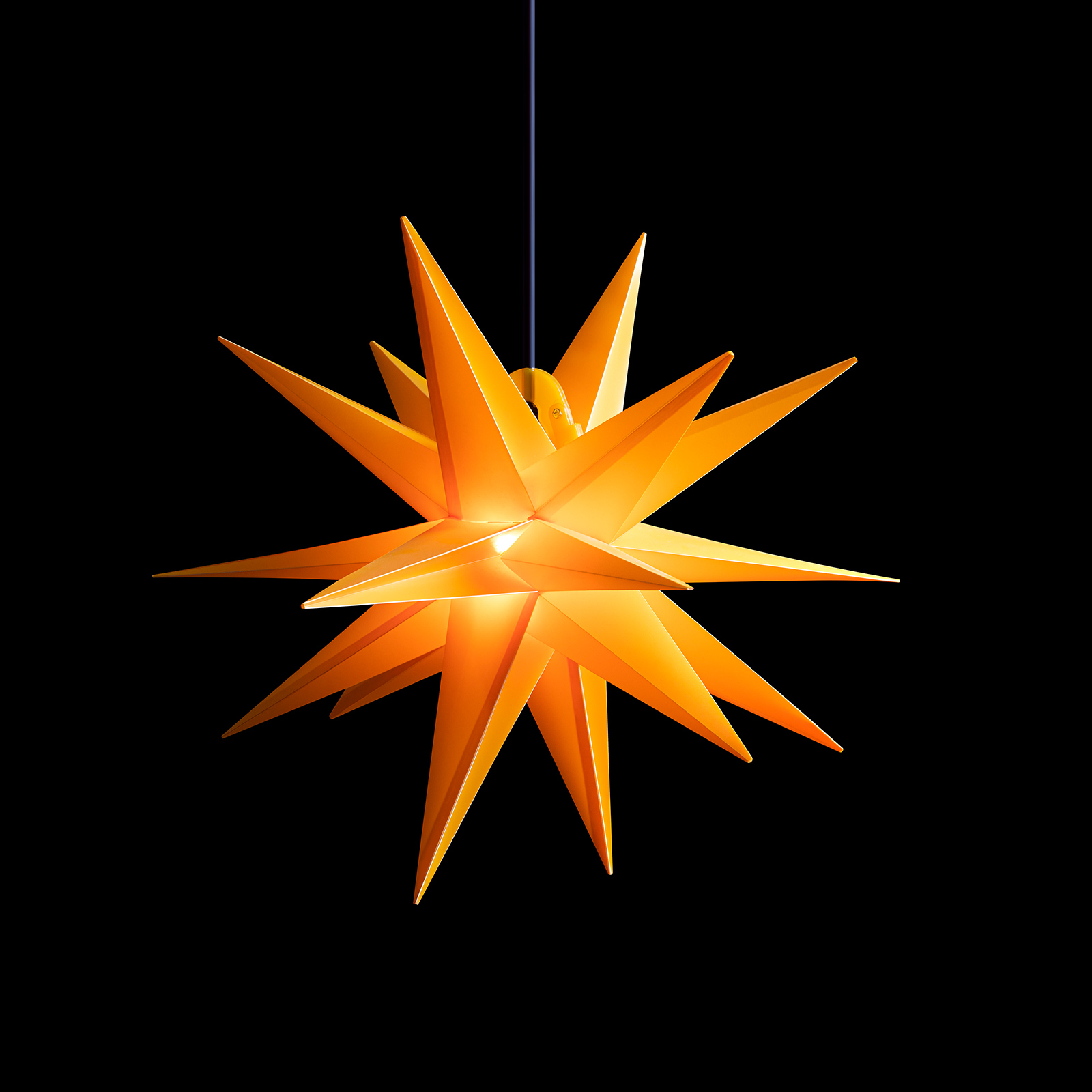 Dekoračná hviezda exteriér, 18-cípa Ø 40 cm žltá