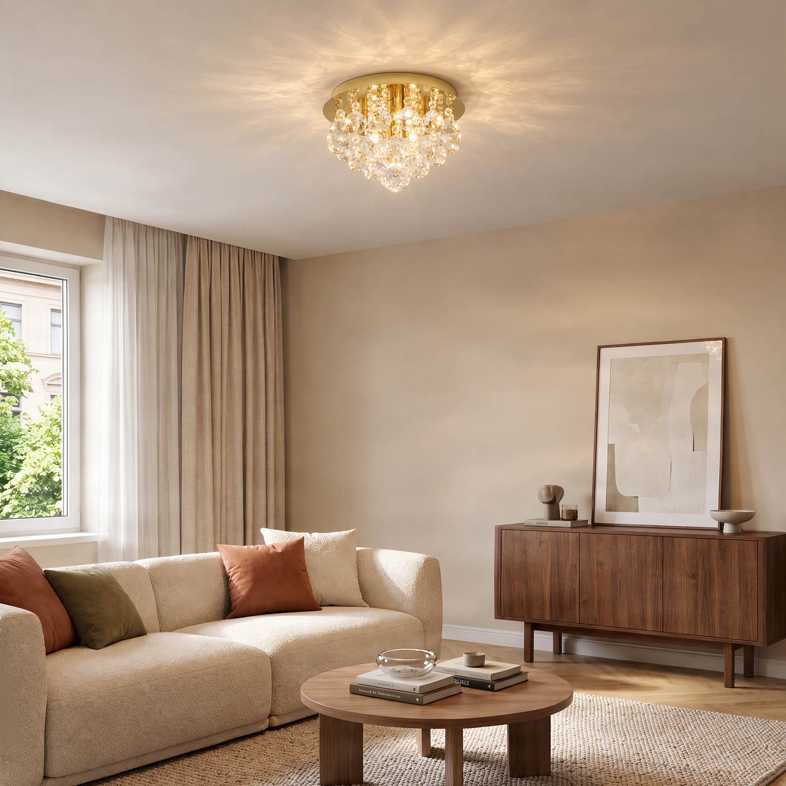 Gillion 4 plafondlamp Crystal/Gold - Lindby