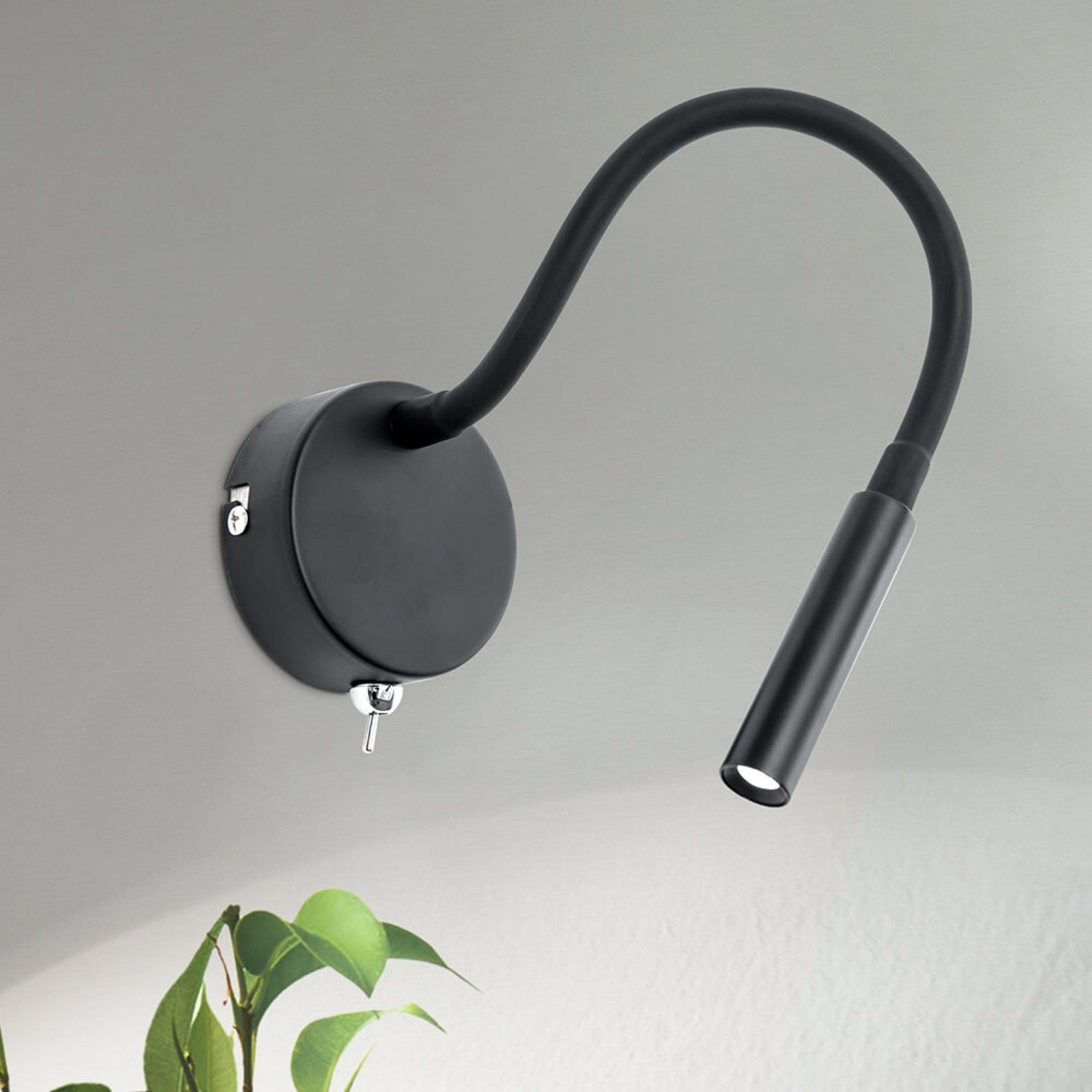 Flexible LED wall light Colin in black
