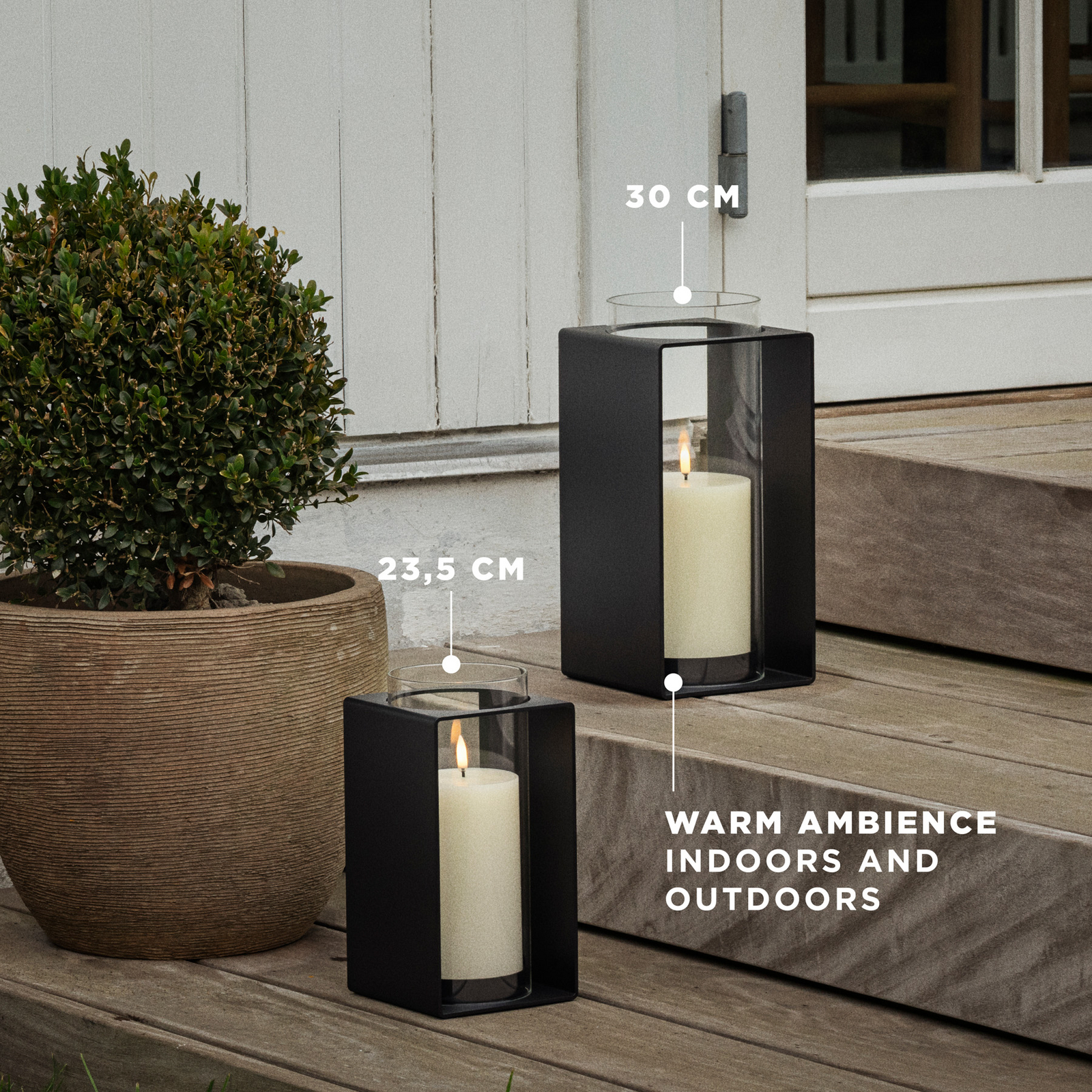 Photophore GLOW, hauteur 18 cm, noir, métal/verre - Eva Solo