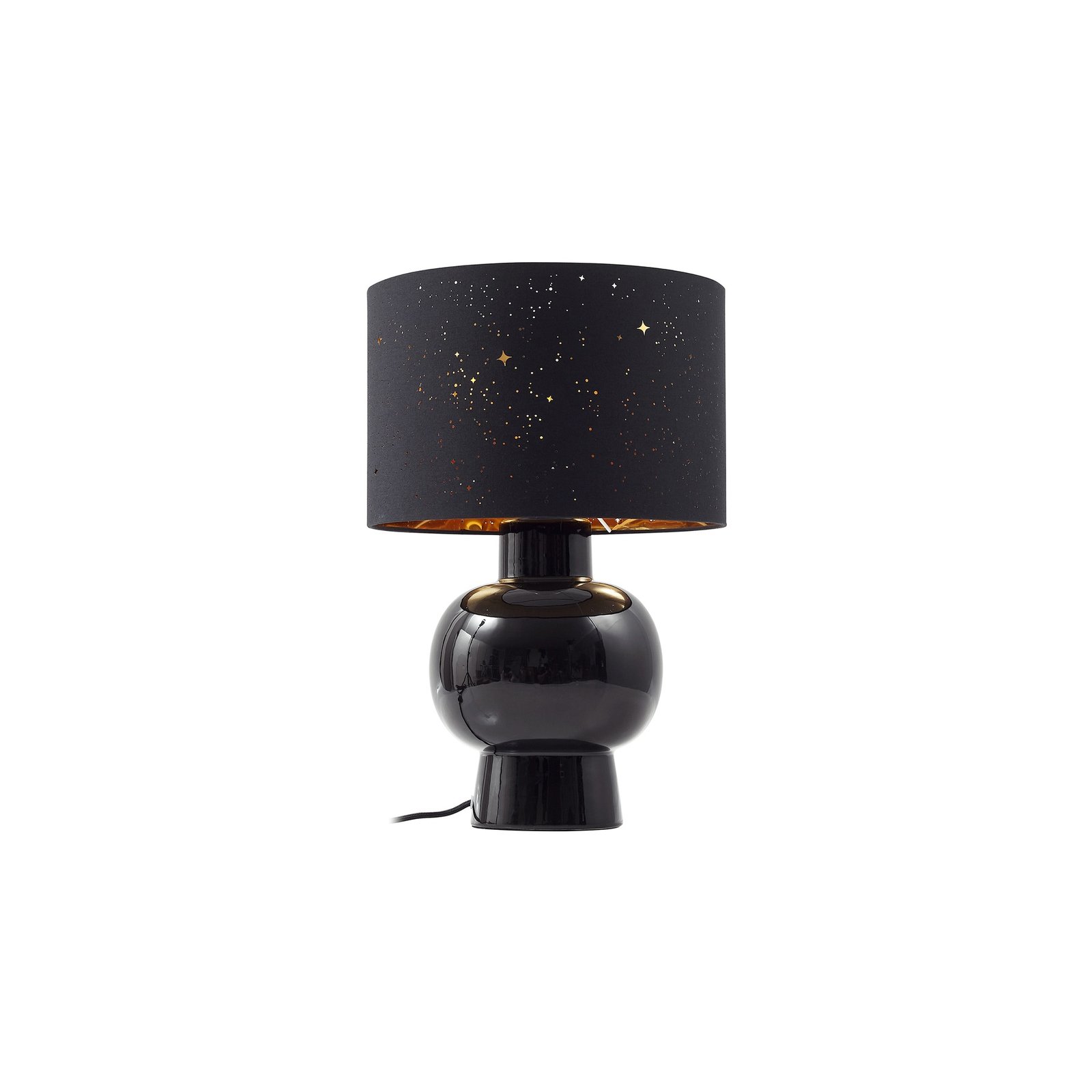 Lindby lampe à poser Arved, noir, textile, céramique, 46 cm