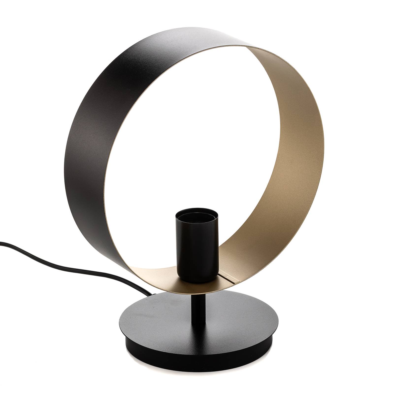 Hula asztali lámpa gyűrűs kialakítás, fekete/arany
