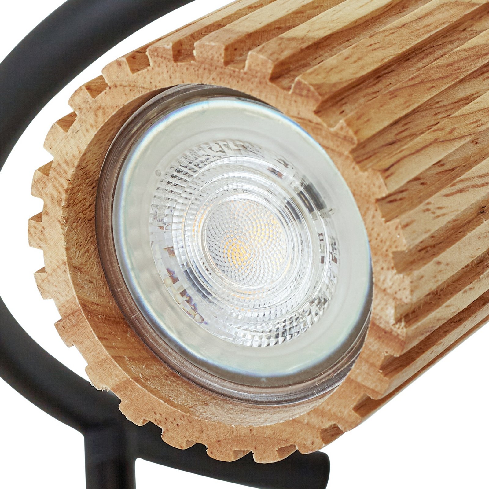 Lindby Deckenstrahler Stralino, 3-flammig, Ø31cm, Holz, GU10