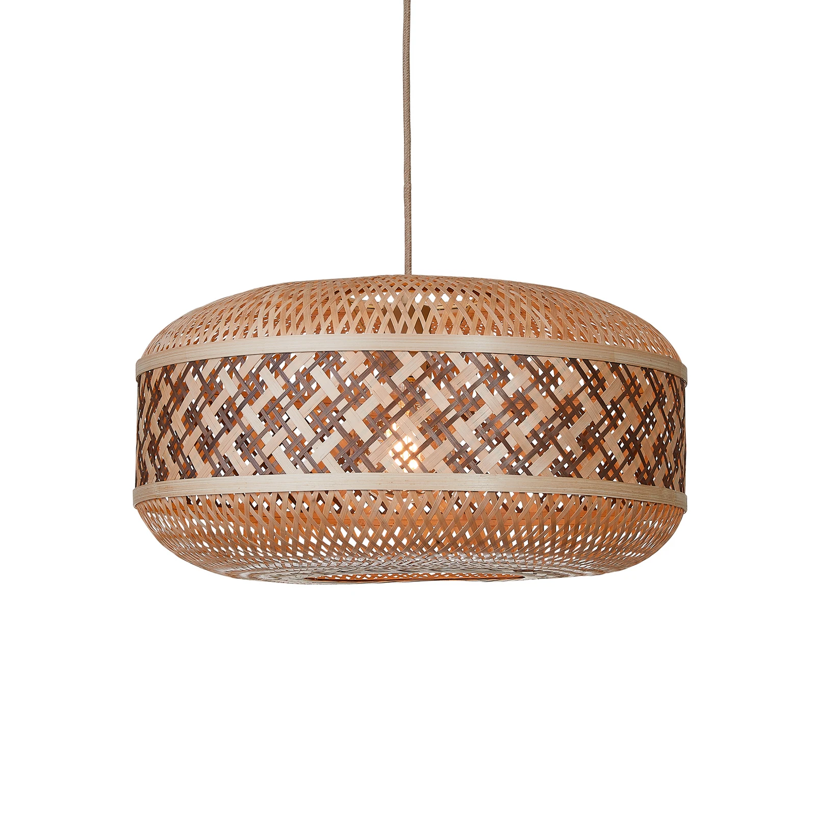 GOOD & MOJO Lampada a sospensione Langkawi, marrone Ø 50 cm, bambù E27