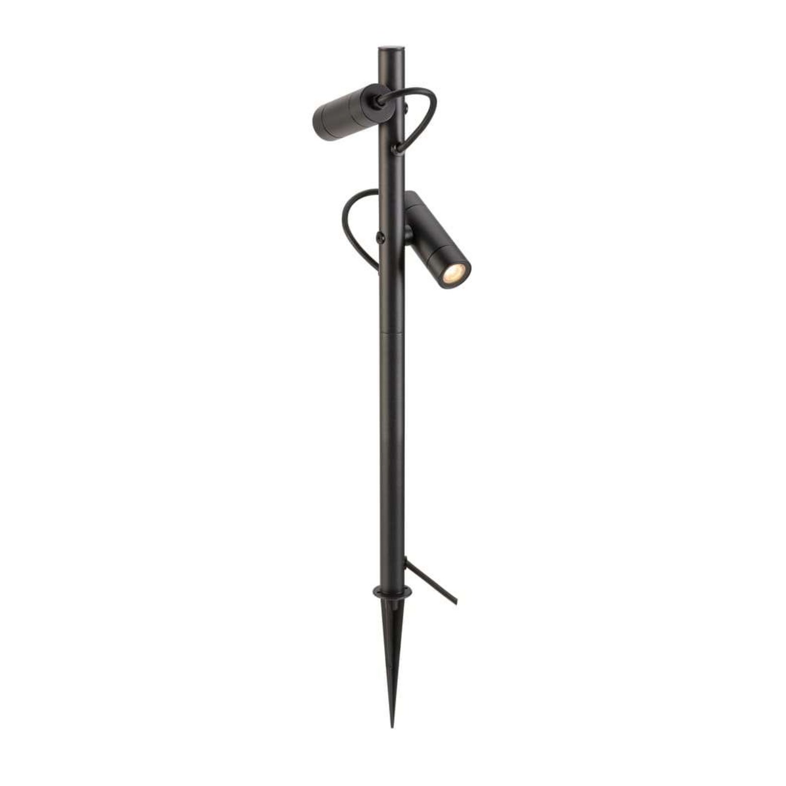 Helia Slim Pole 2 Spoturi Exterior w/Spike IP65 Black - SLV