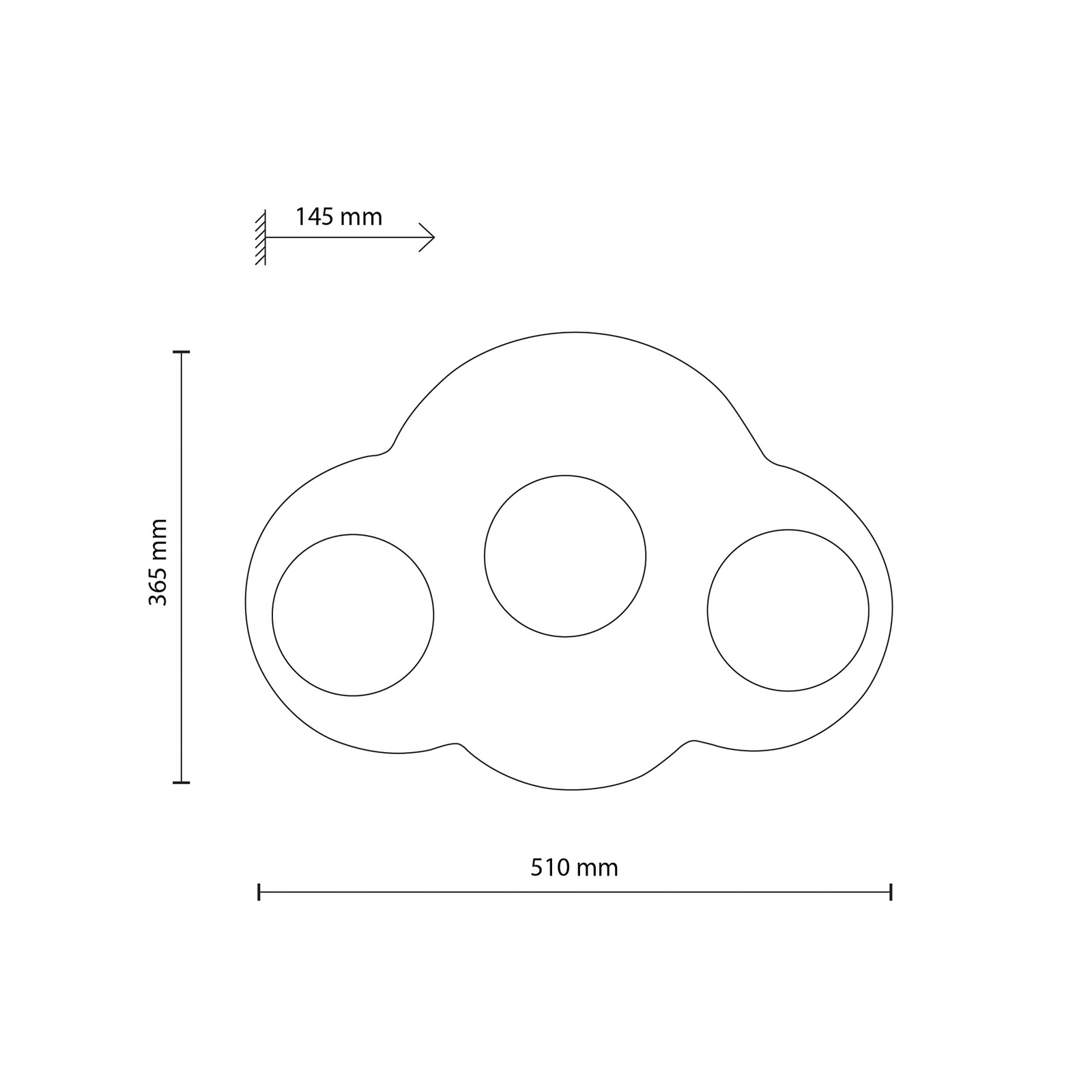 Cloud ceiling light, blue, 3-bulb, glass, length 51 cm, G9 Cloud ceiling light, blue, 3-bulb, glass, length 51 cm, G9