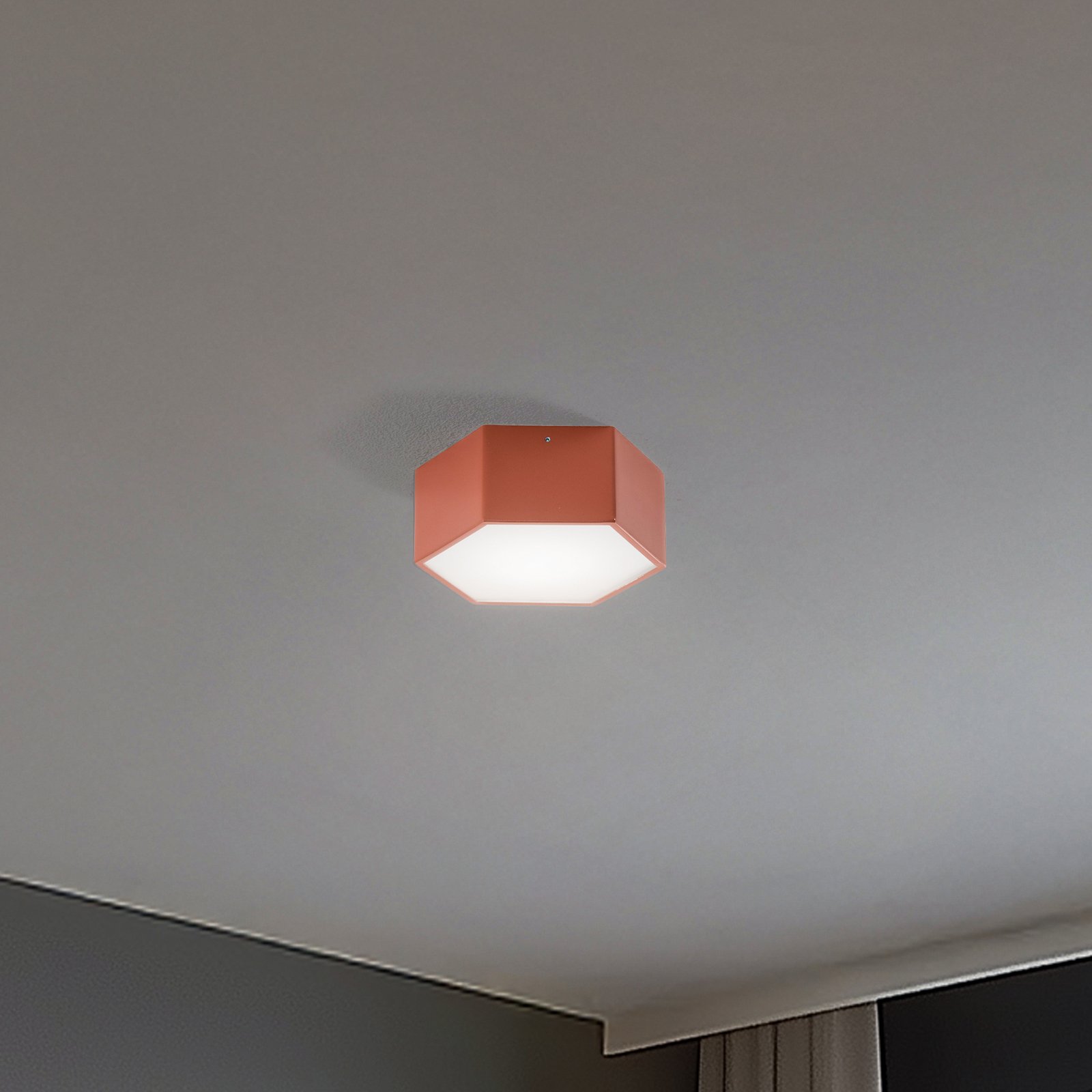 LED-Deckenleuchte Libre, terracottafarben, Stahl, 3.000 K