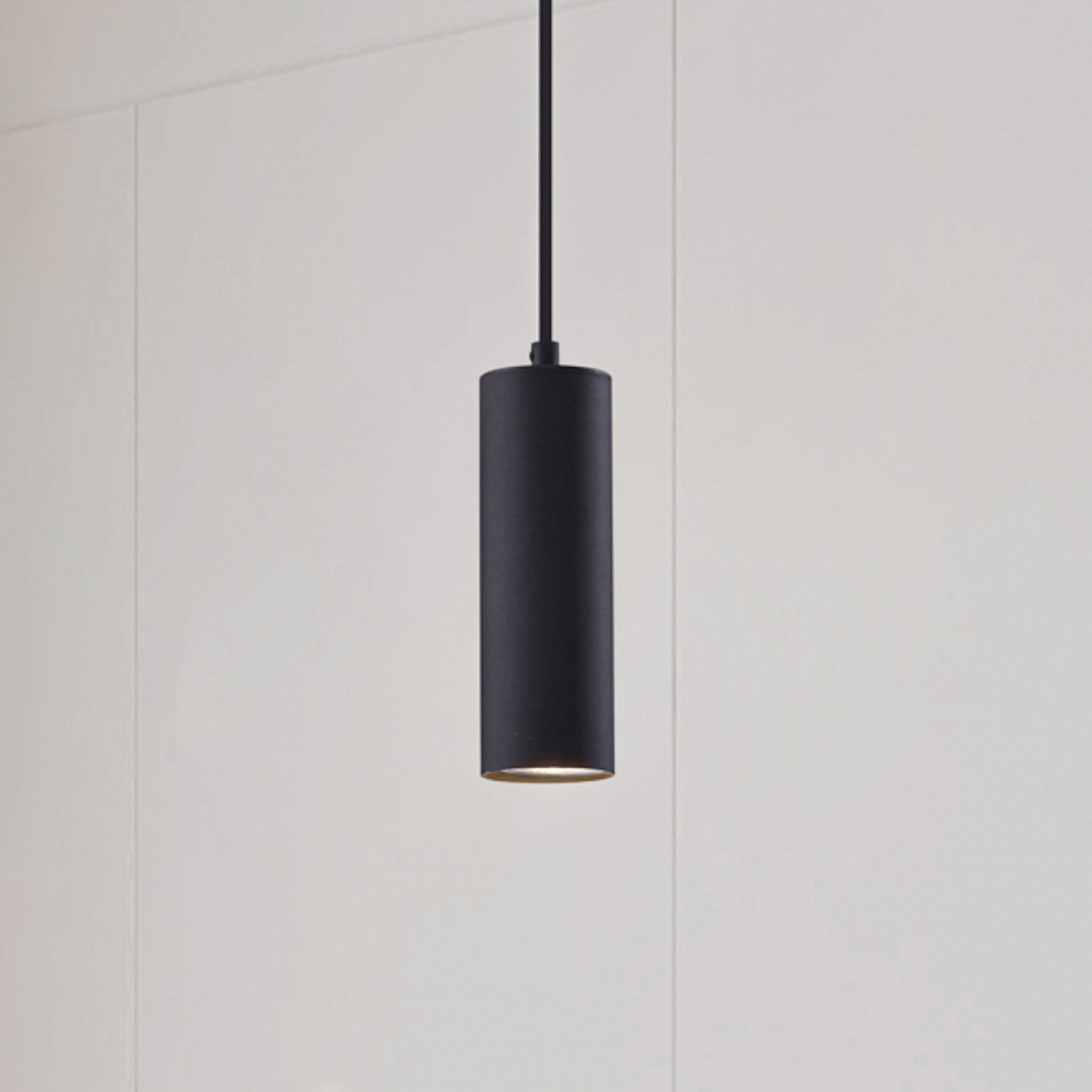 Hanglamp Joffrey, Ø 6 cm, zwart, metaal, GU10