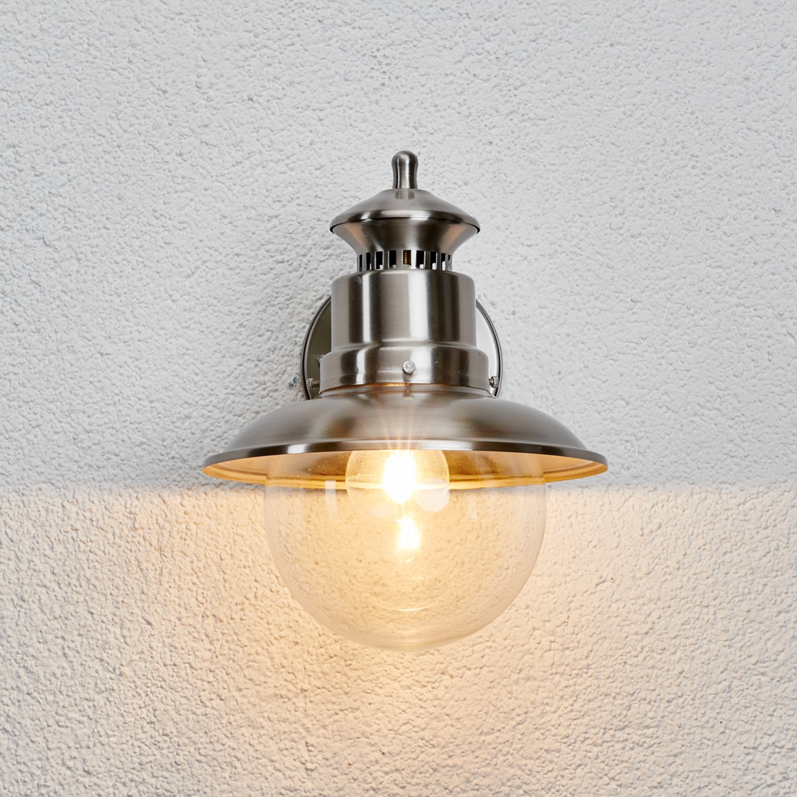 Lindby Außenwandleuchte Gwendolyn, grau, Edelstahl, 26cm