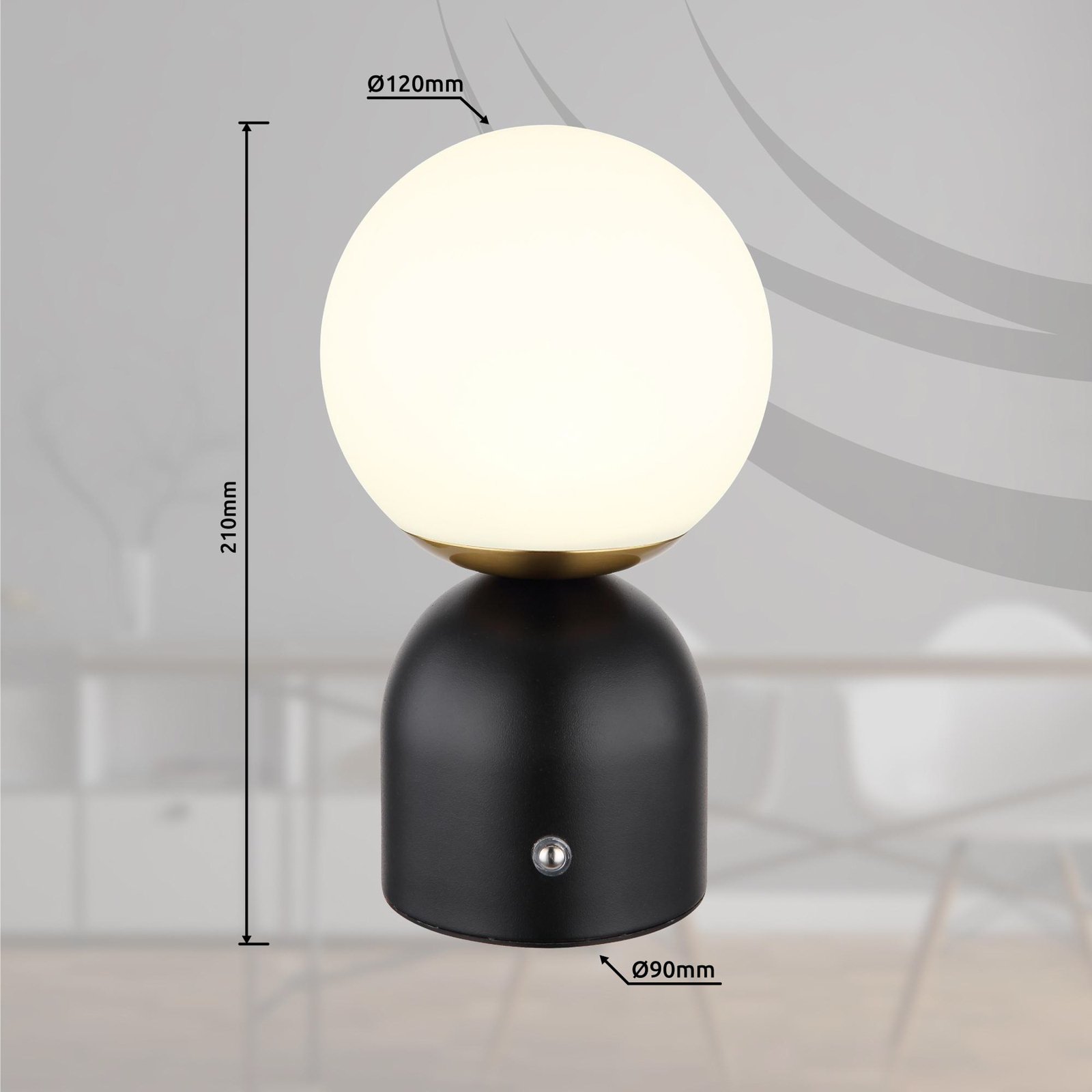 Julsy LED table lamp, black, height 21 cm, metal, CCT