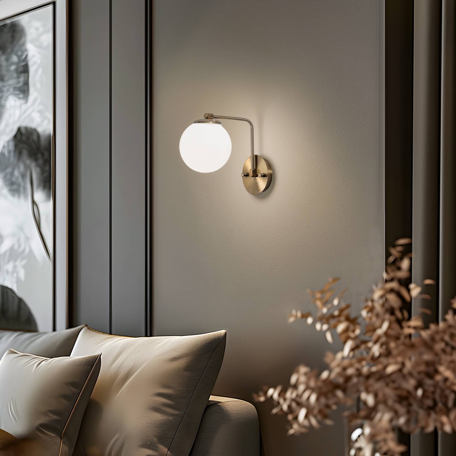 Wandleuchte Daisy 146-A, gold, Schirm Opalglas günstig online kaufen