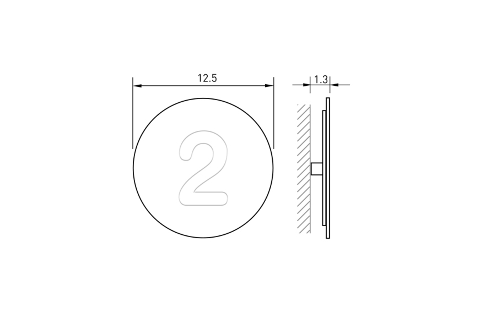 Stainless steel house number Round - 2