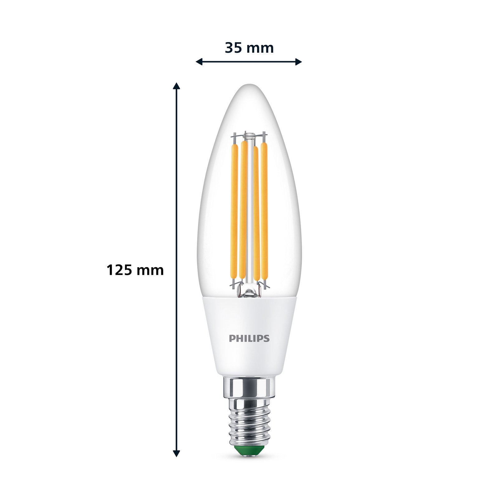mogelijkheid Skalk hoog Philips LED kaarslamp E14 2,3W 485lm helder 3.000K | Lampen24.be