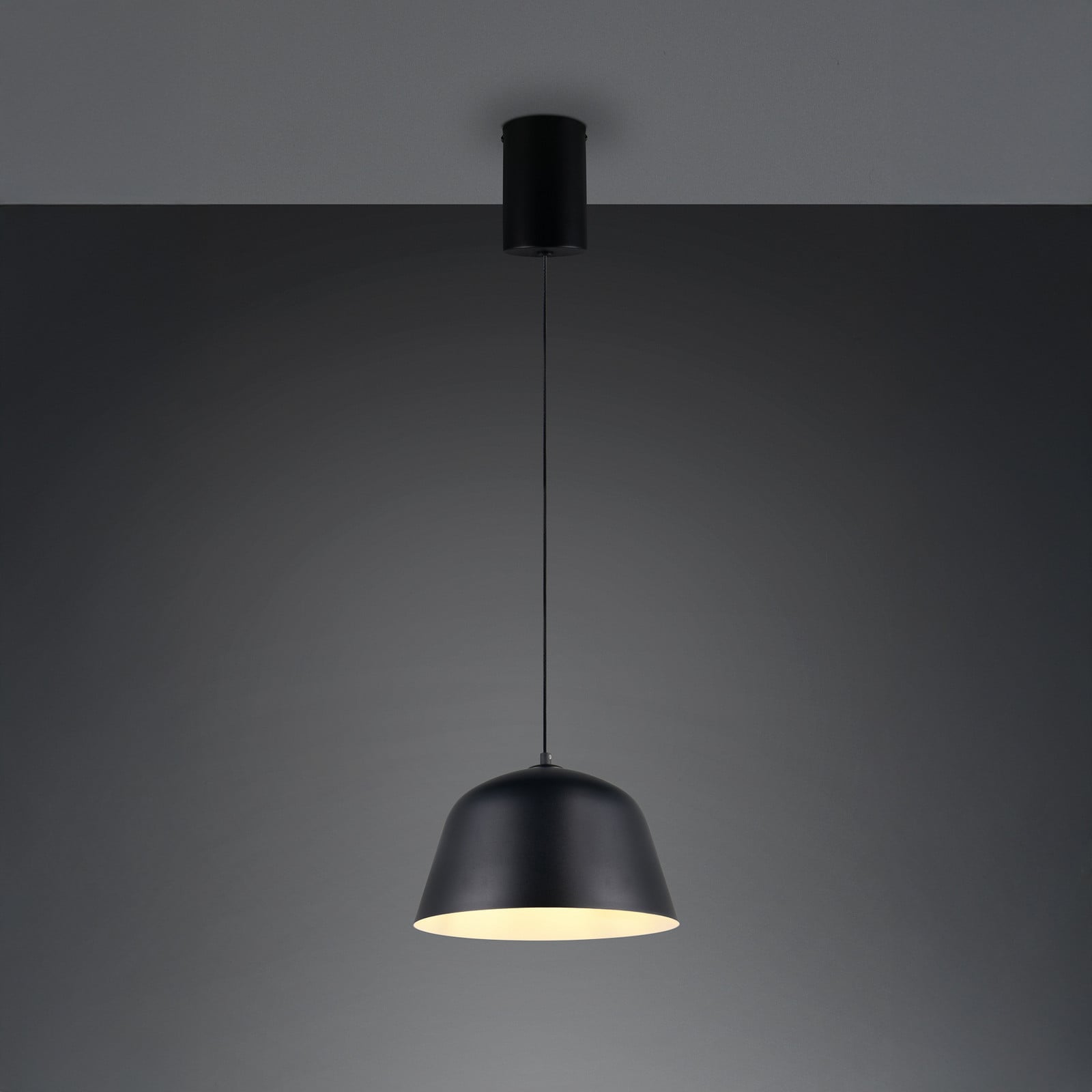 Reality Leuchten Lampă suspendată Tova negru mat Ø 30 cm metal E27 - Camera de zi / sufragerie - Modern