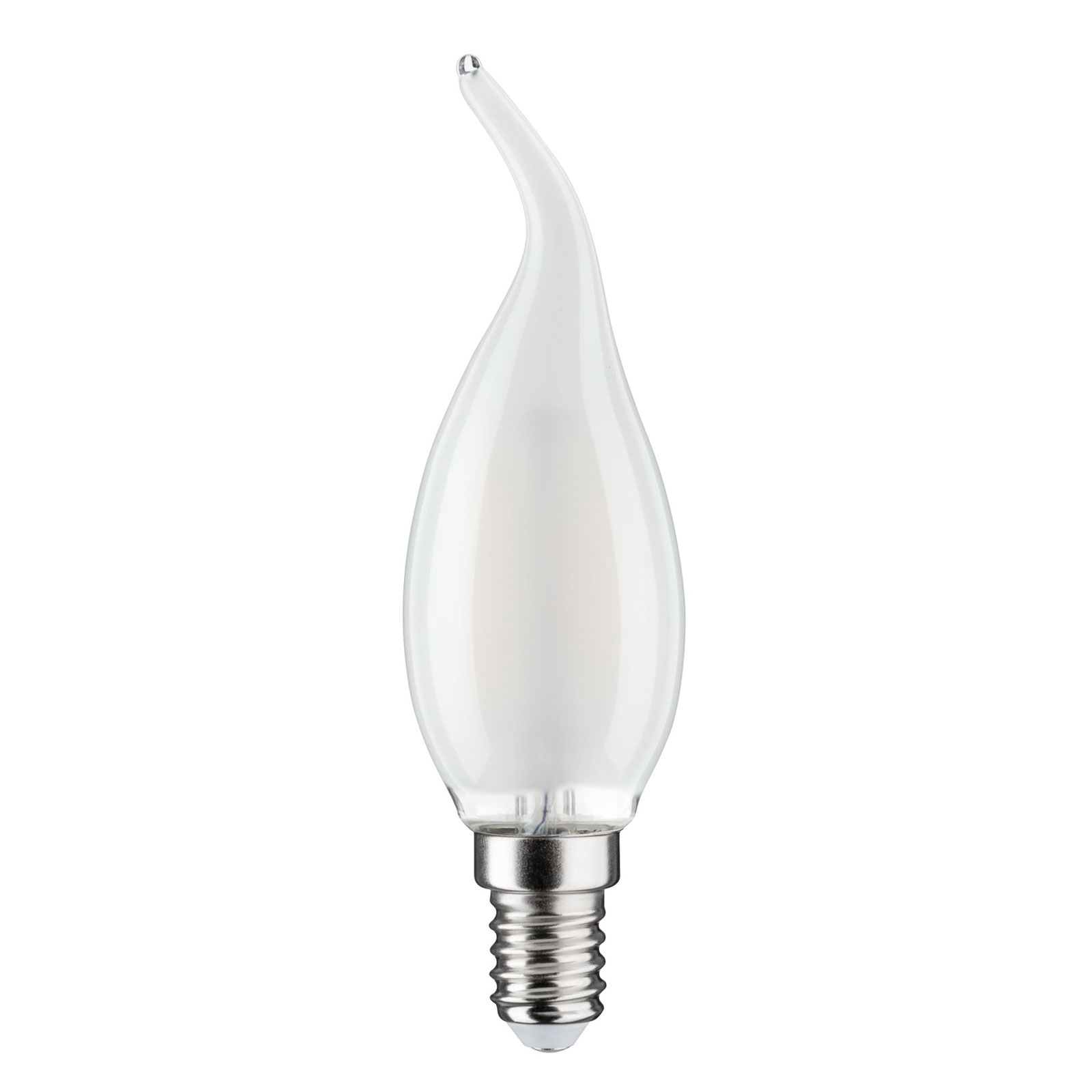 E14 4.8W 2,700K satin flame tip LED bulb