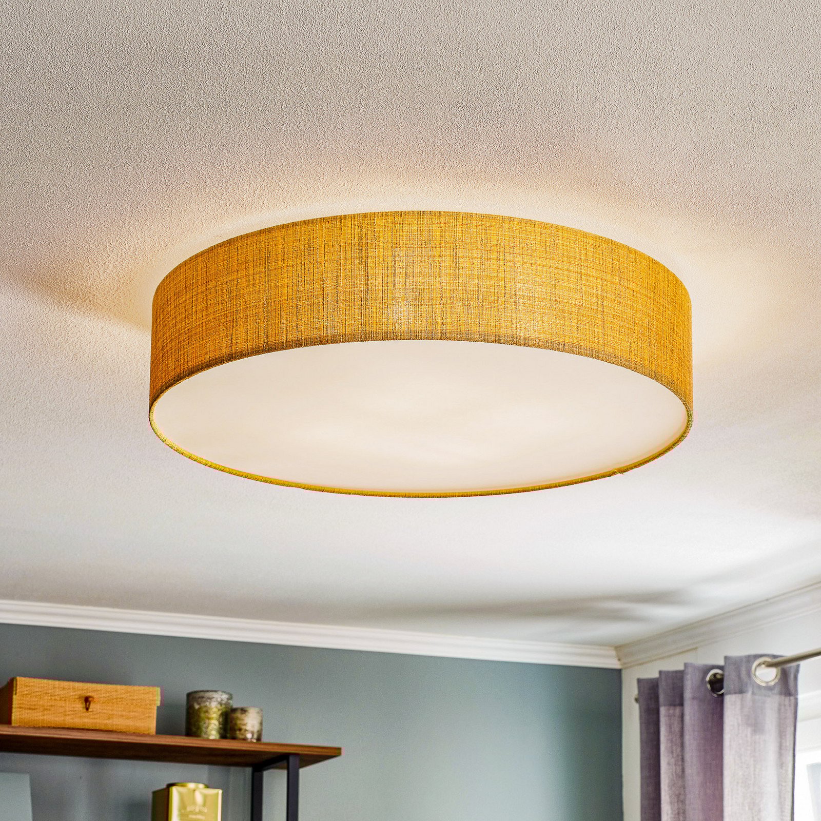 Euluna Plachetă Turda Ø 65 cm auriu - Camera de zi / sufragerie - Modern - auriu alb - Țesătură / Textil