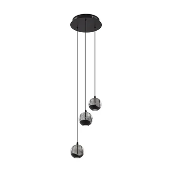 Hayley LED-Pendelleuchte dreiflammig schwarz Glas - Lucande