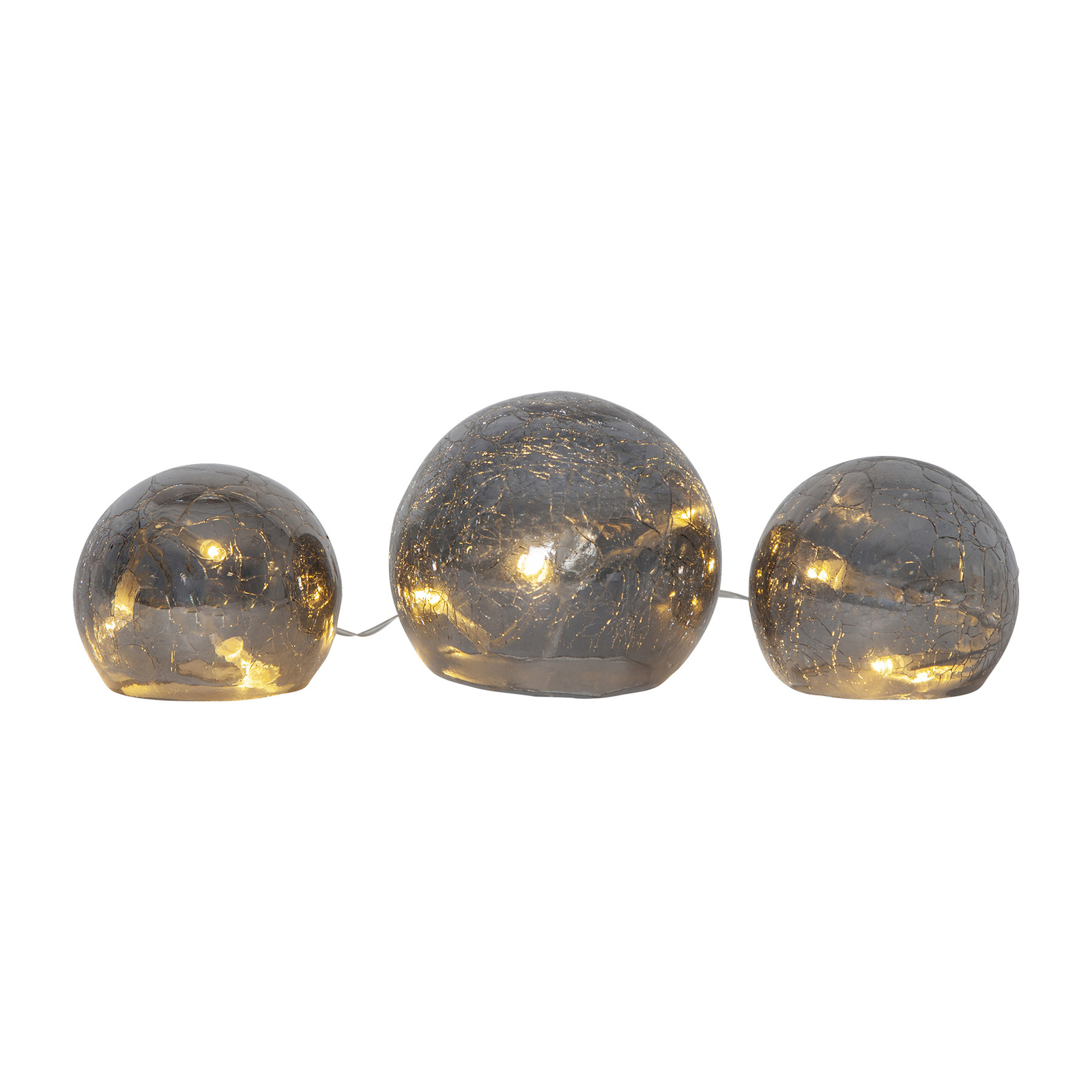 LED-Dekorationsleuchte Triss aus Glas, grau