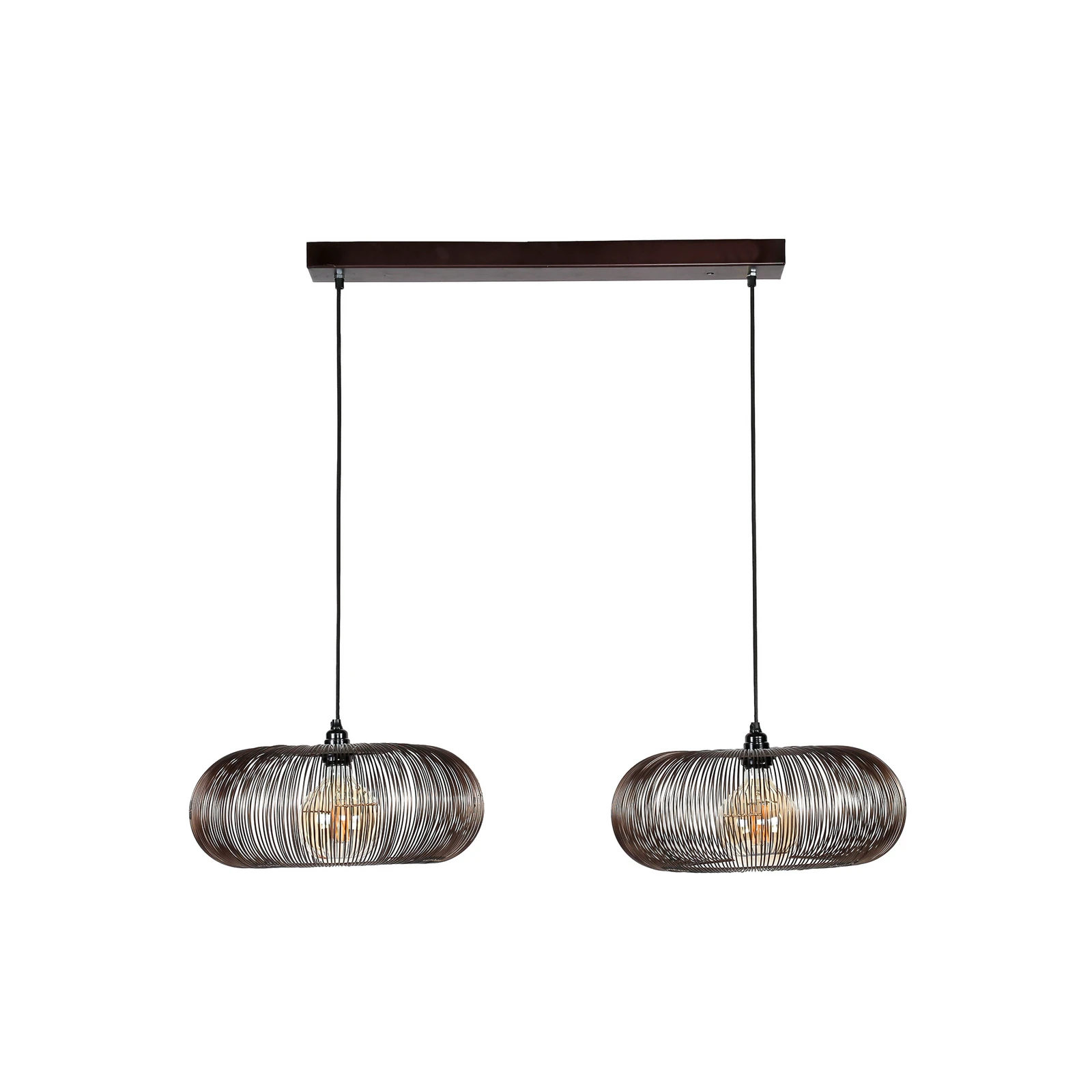 Lámpara colgante Rippberg, negro, 2 luces
