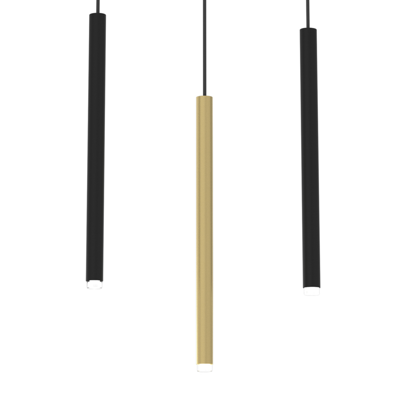 Hanglamp Monza, zwart/goud, 3-lamps