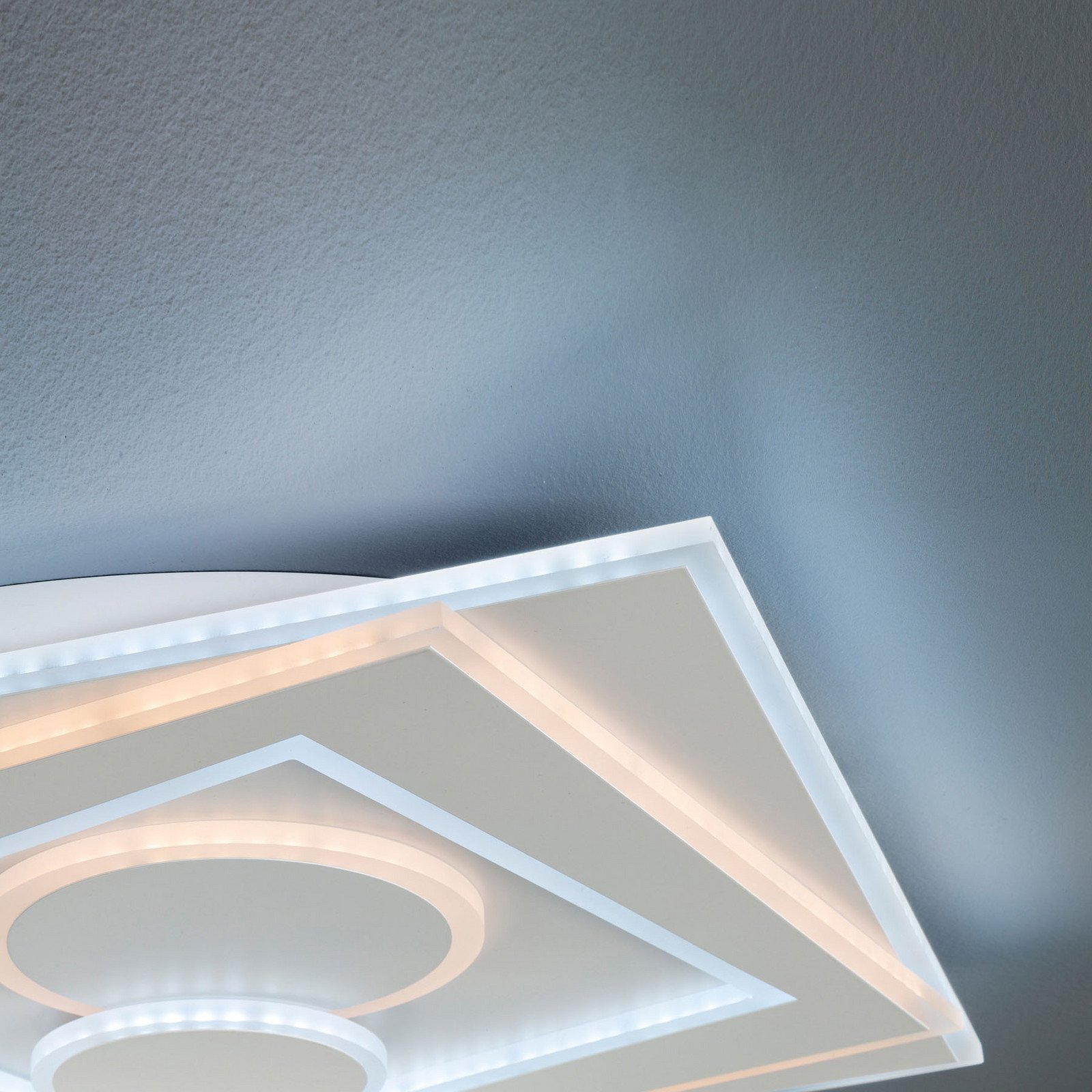 FISCHER & HONSEL Plafonieră LED Ratio dimabilă 2 cercuri - Camera de zi / sufragerie - modern - alb - Metal