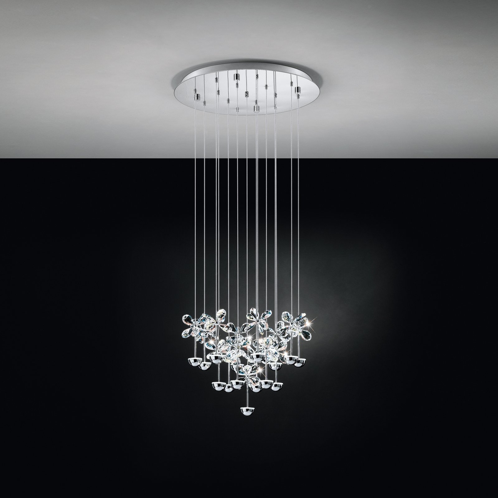 EGLO Stars Of Light LED hanging light Pianopoli chrome Ø 50 cm