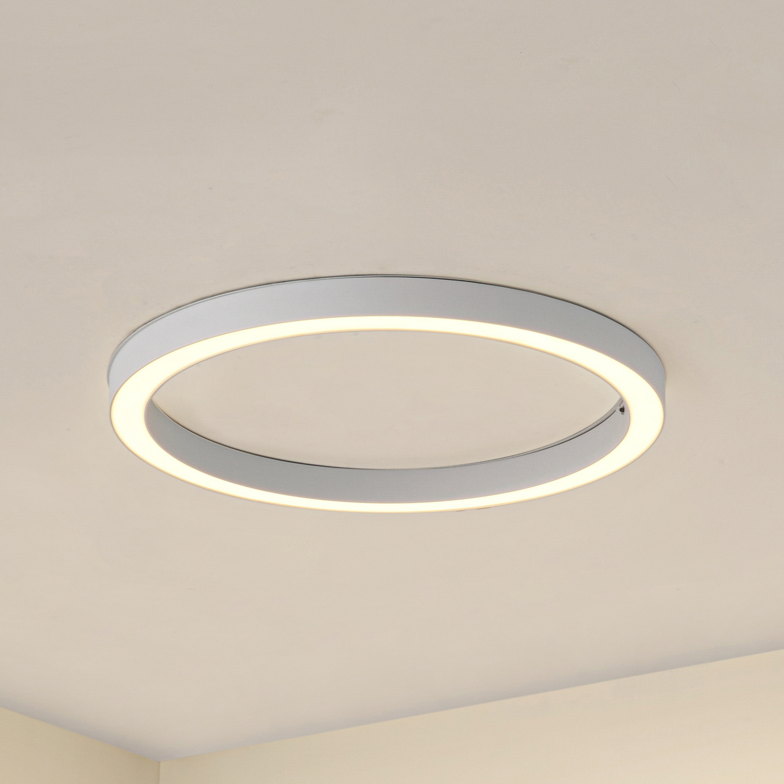 Lucande LED lubų šviestuvas Neor, baltas, Ø 60 cm, CCT, reguliuojamas