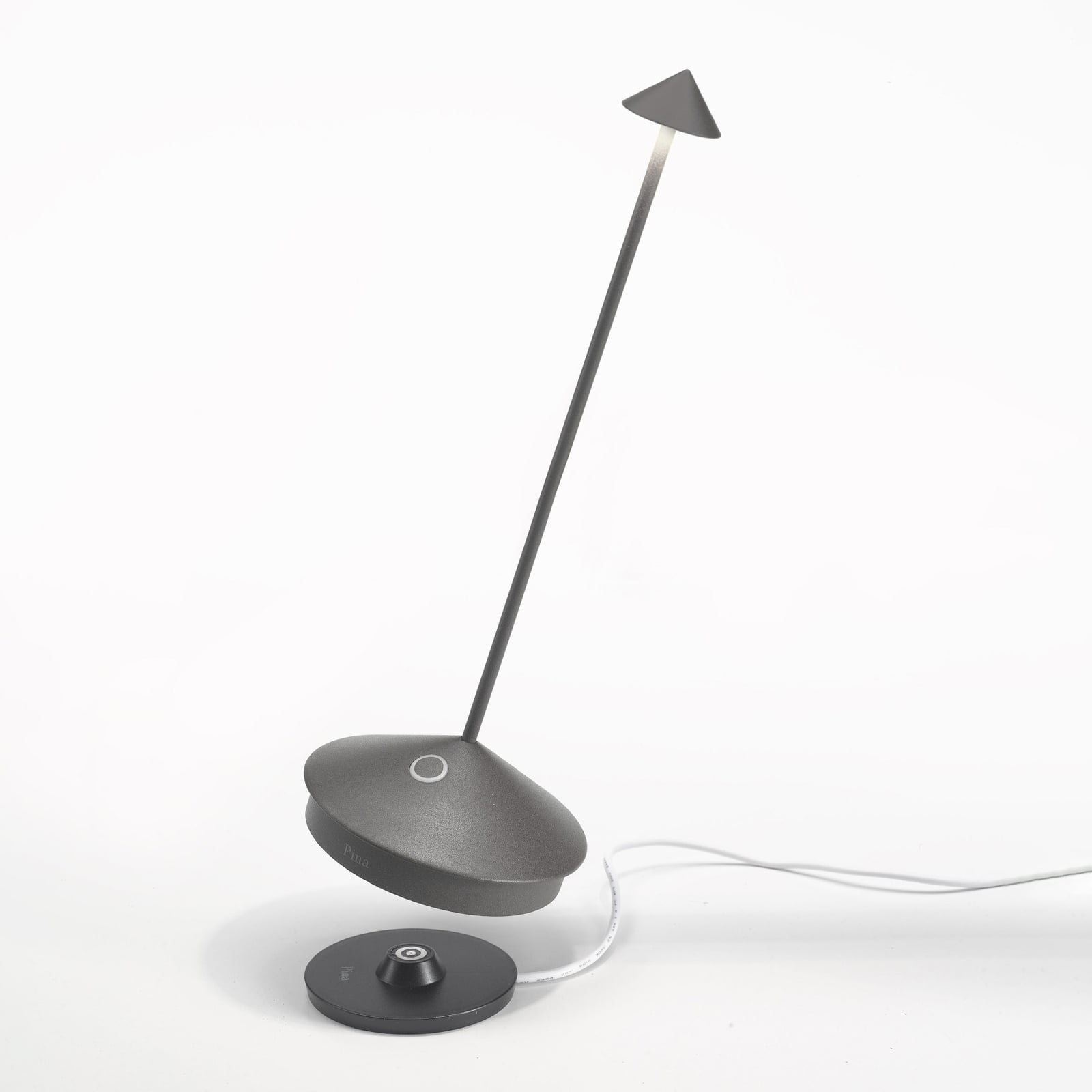 Zafferano Pina 3K LED stolová lampa na akumulátor, tmavošedá, IP54 Zafferano Pina 3K LED stolová lampa na akumulátor, tmavošedá, IP54
