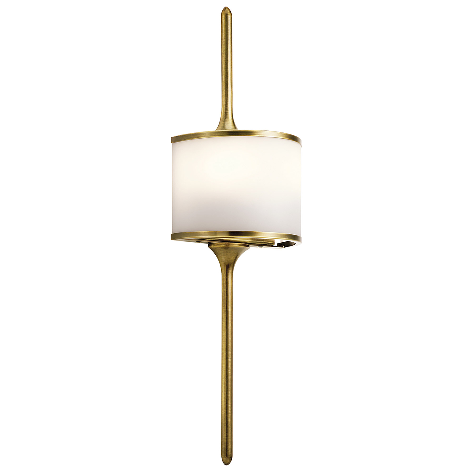 Mona IP44 LED wall light, height 55.9 cm, brass