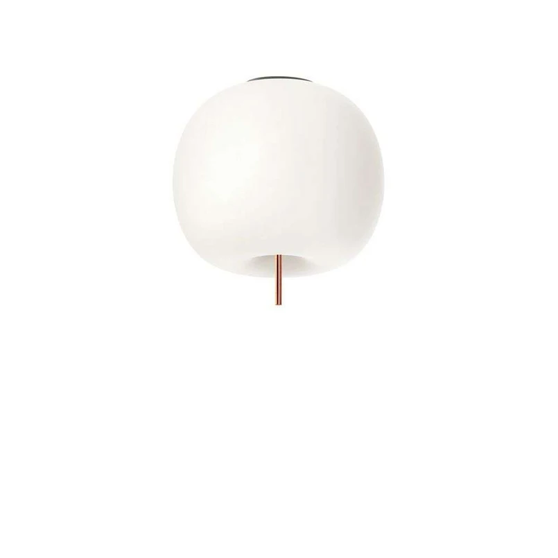 kdln Kushi XL taklampa, kopparfärgad/vit, Ø 43 cm, glas